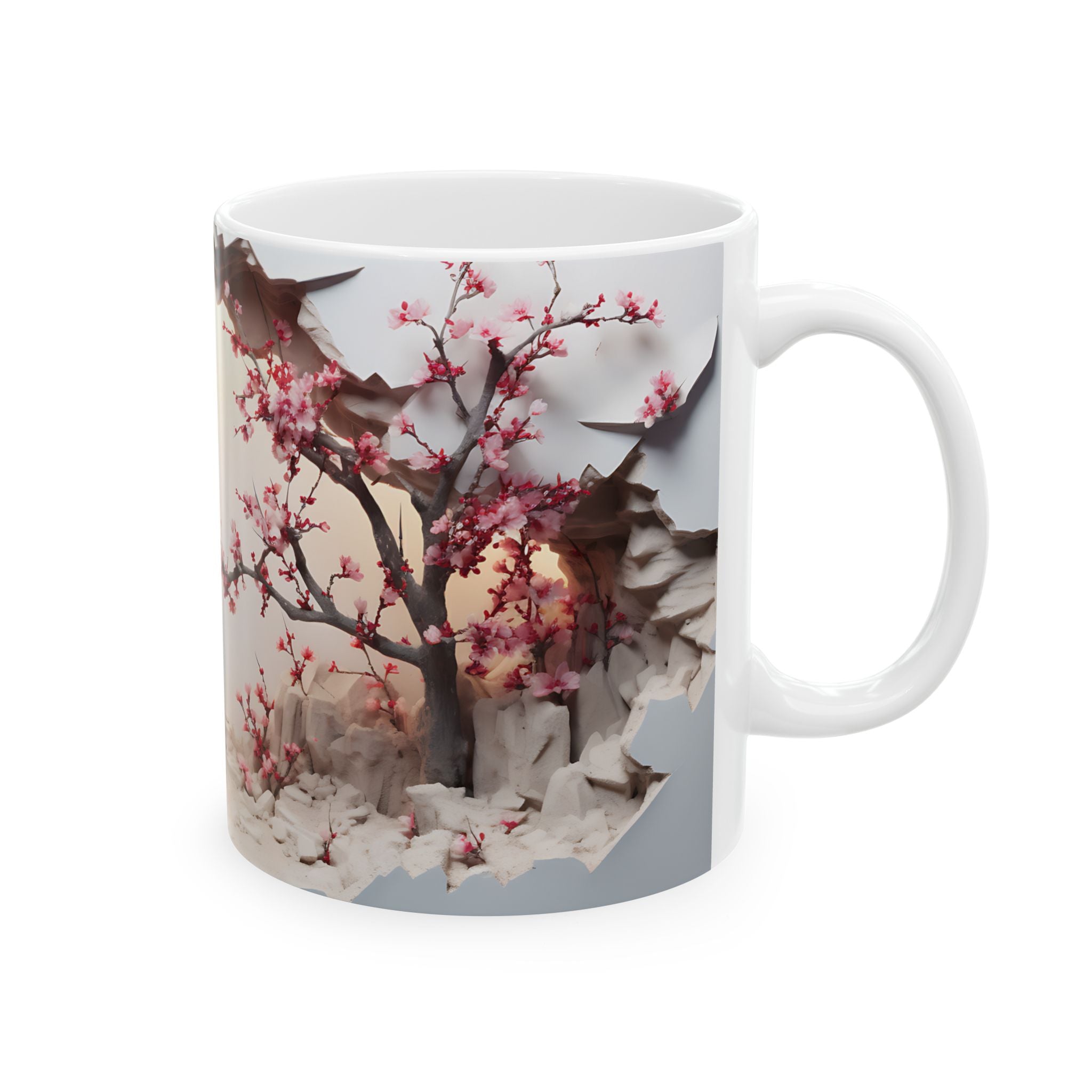 Blooming Rock Mug: 3D Art Ceramic