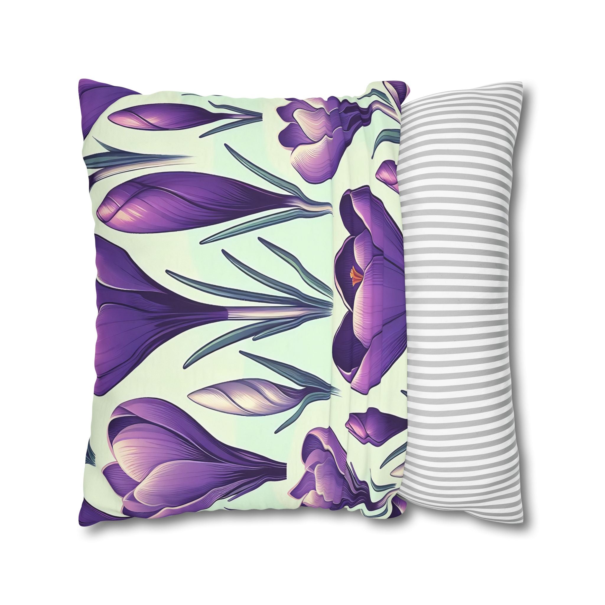 Purple Crocus Floral Pillowcase