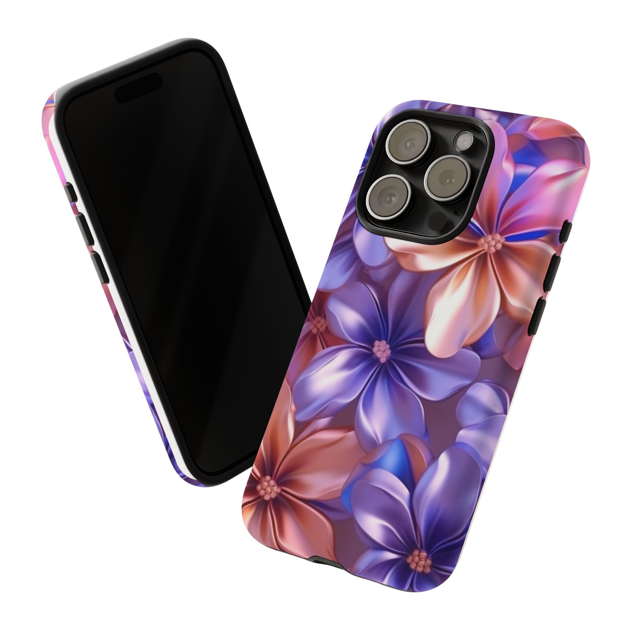 Metallic Flower iPhone Case - Rugged Hexagon Stone