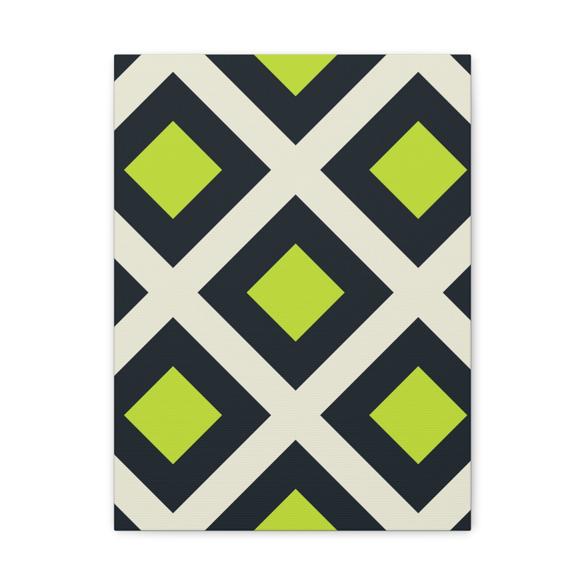 Geometric Teal & Green Canvas Art