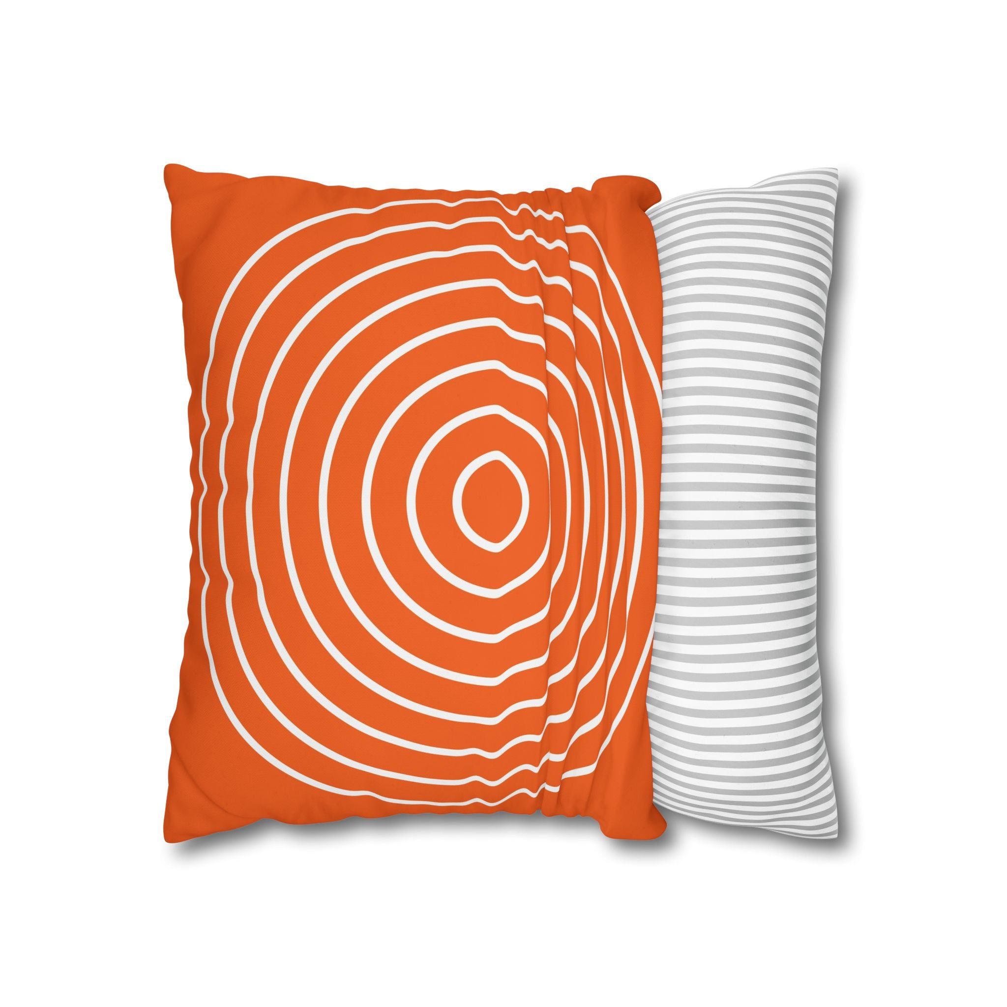 Orange & White Concentric Circles Pillowcase