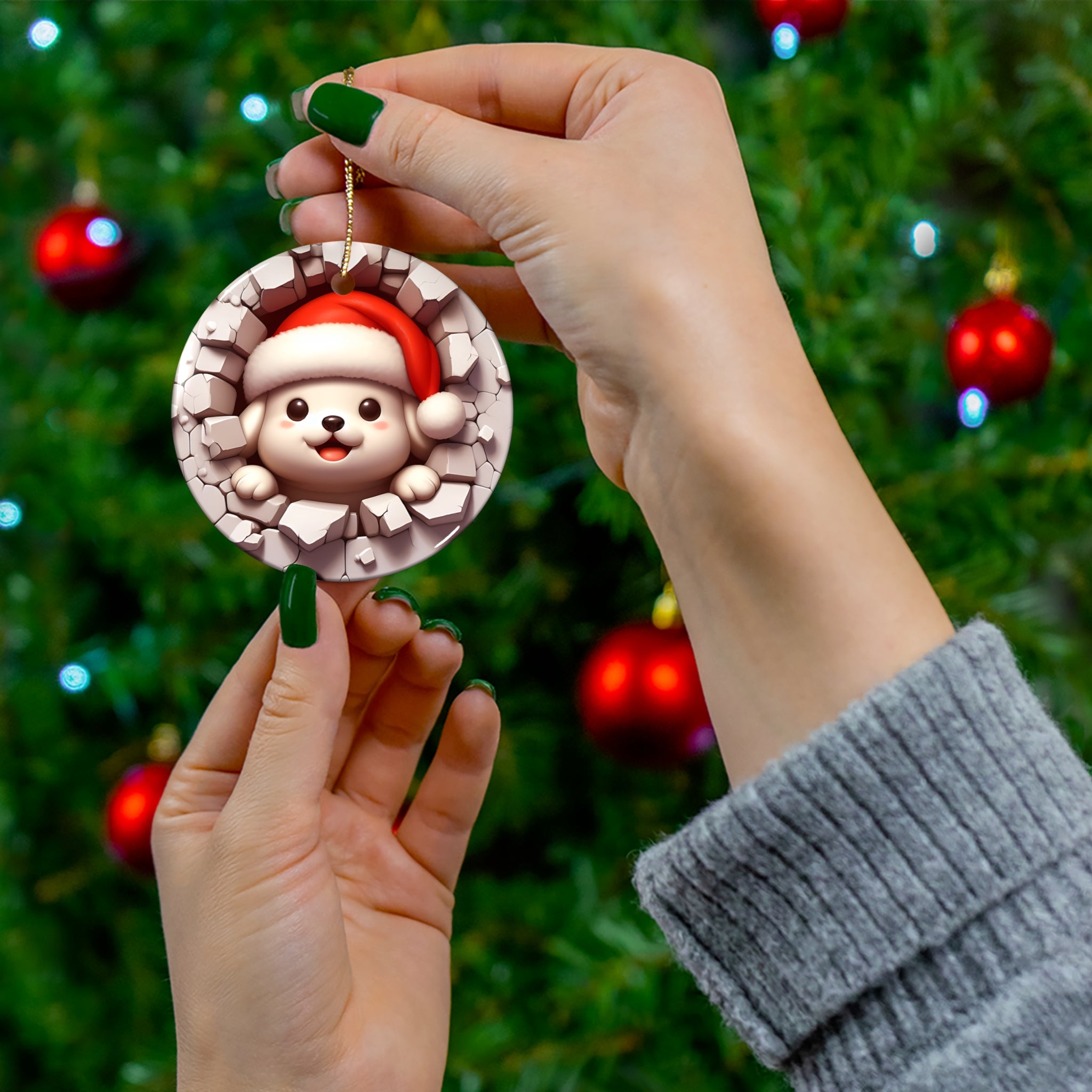 Santa Pup Ornament: Wall Breaker Charm