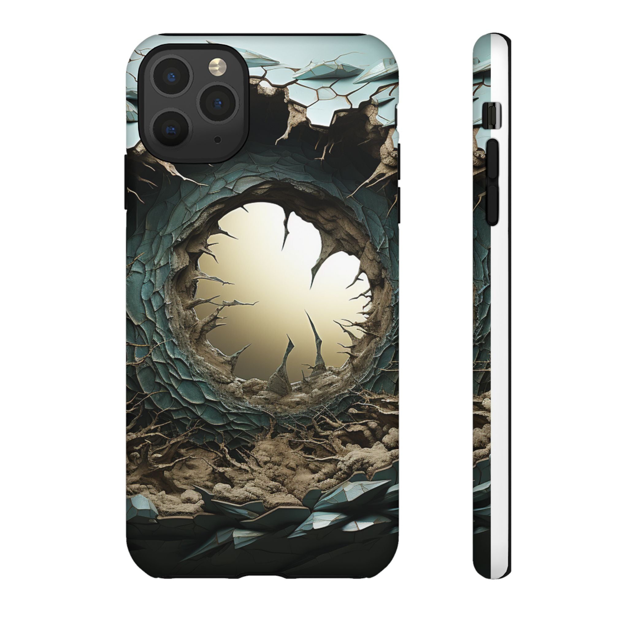 Surreal Alien Landscape Hexagon Stone iPhone Case