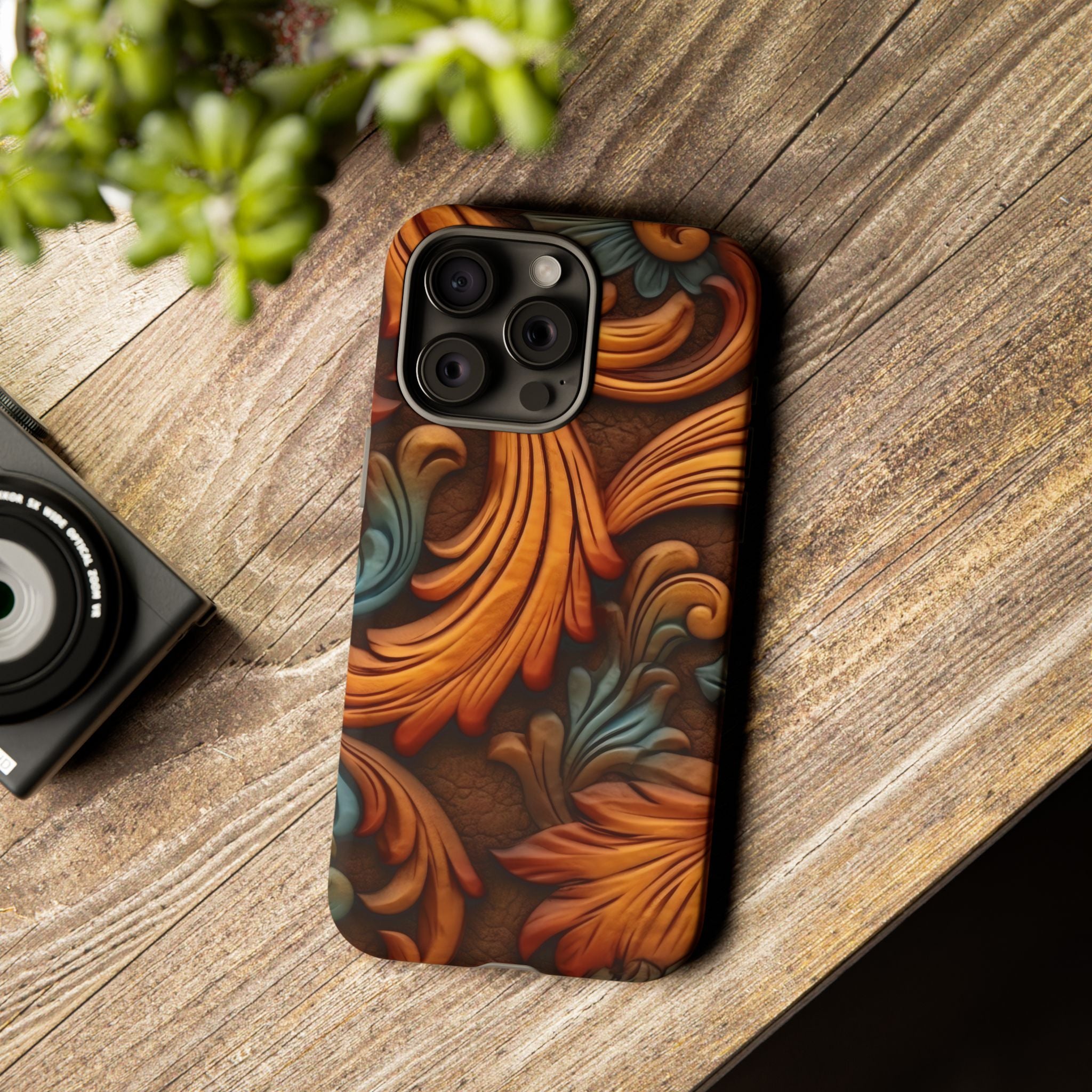 Baroque Copper iPhone Case - Hexagon Stone