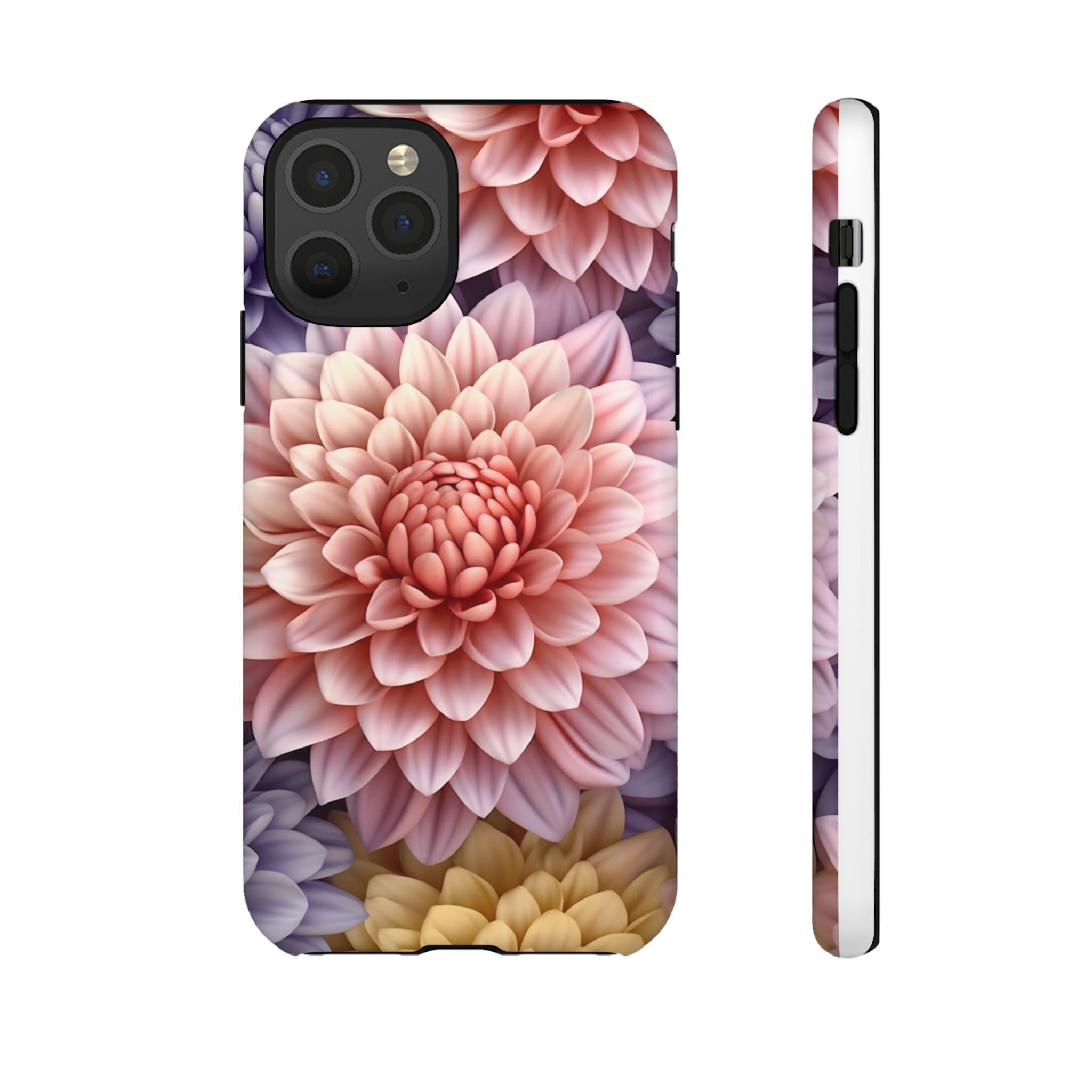 Dahlia Bloom Hexagon Stone iPhone Case