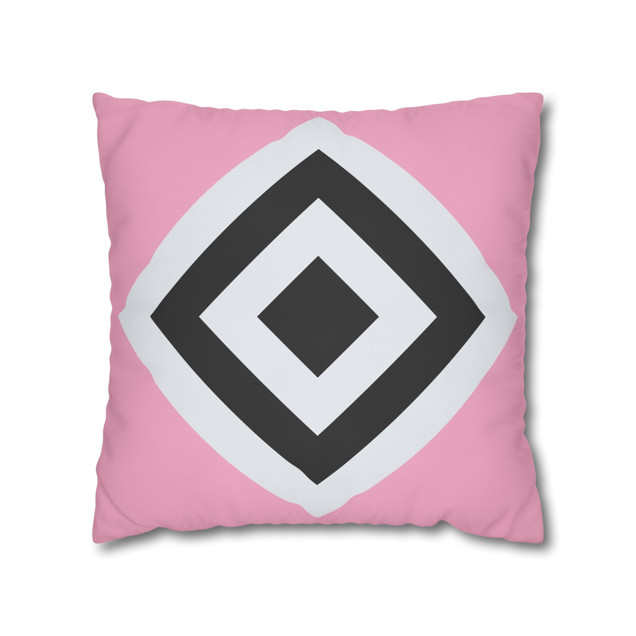 Geometric Diamond Pillowcase - Blush Pink