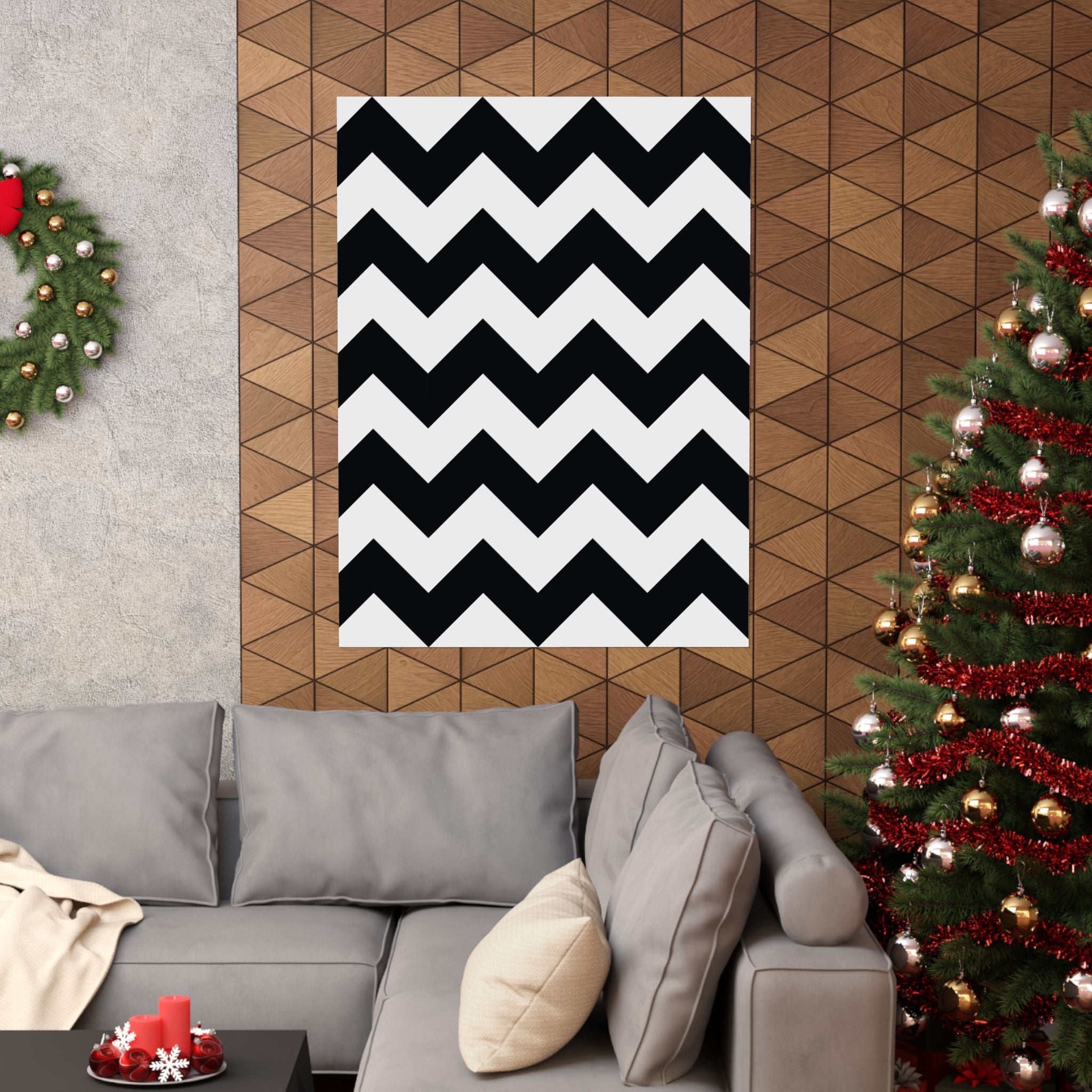 Bold Black & White Zigzag Poster