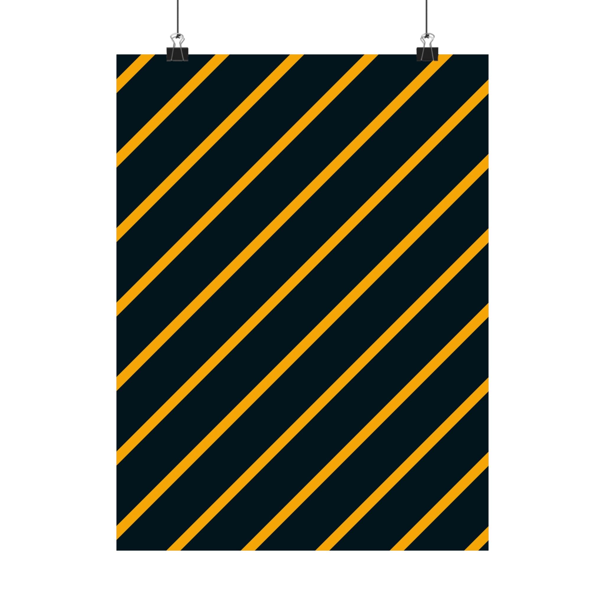 Bold Orange Diagonal Stripes Poster