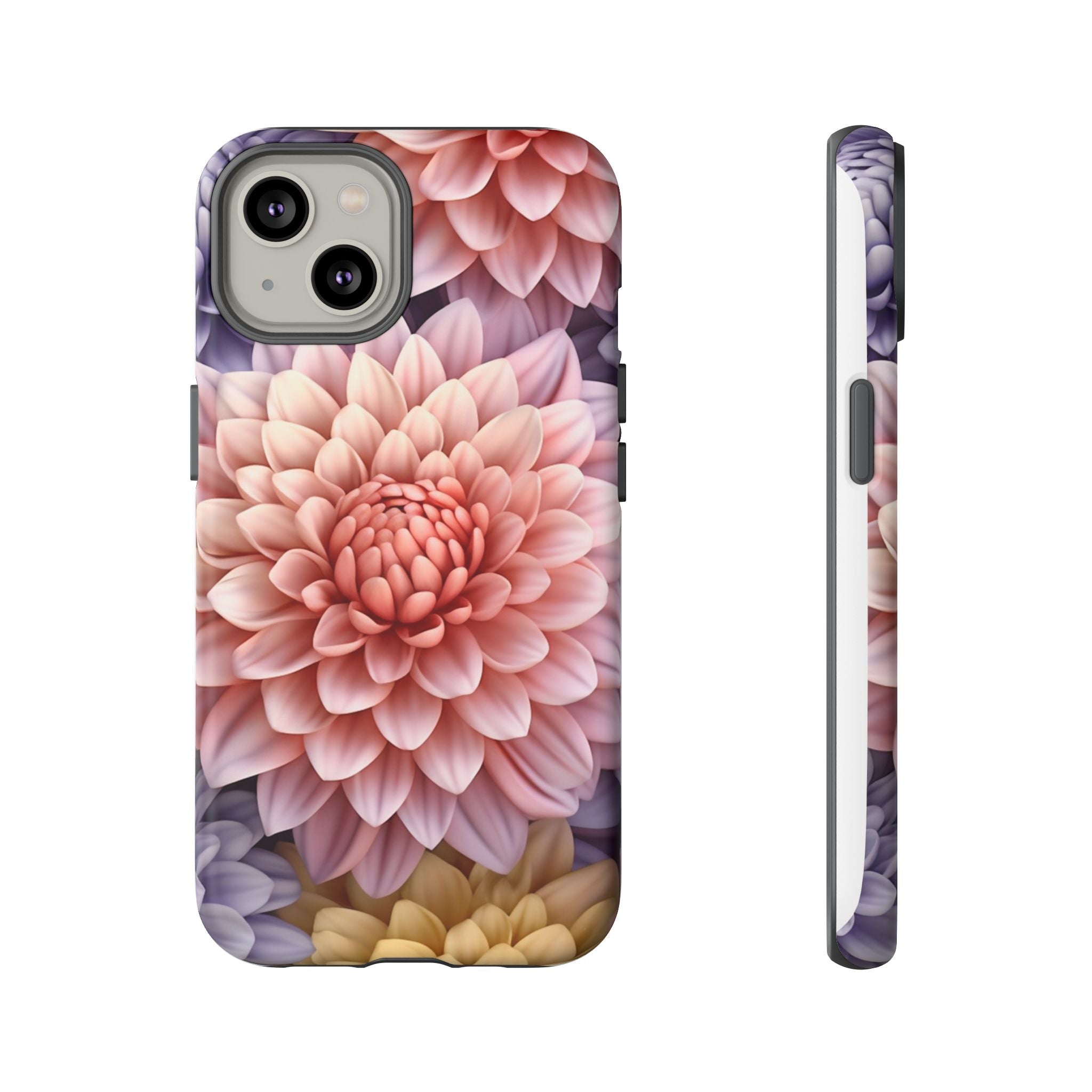 Dahlia Bloom Hexagon Stone iPhone Case