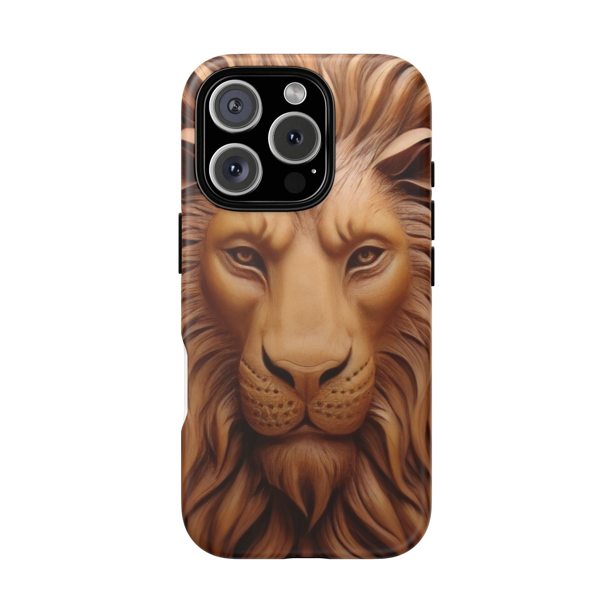 Majestic Lion Head Hexagon Stone iPhone Case