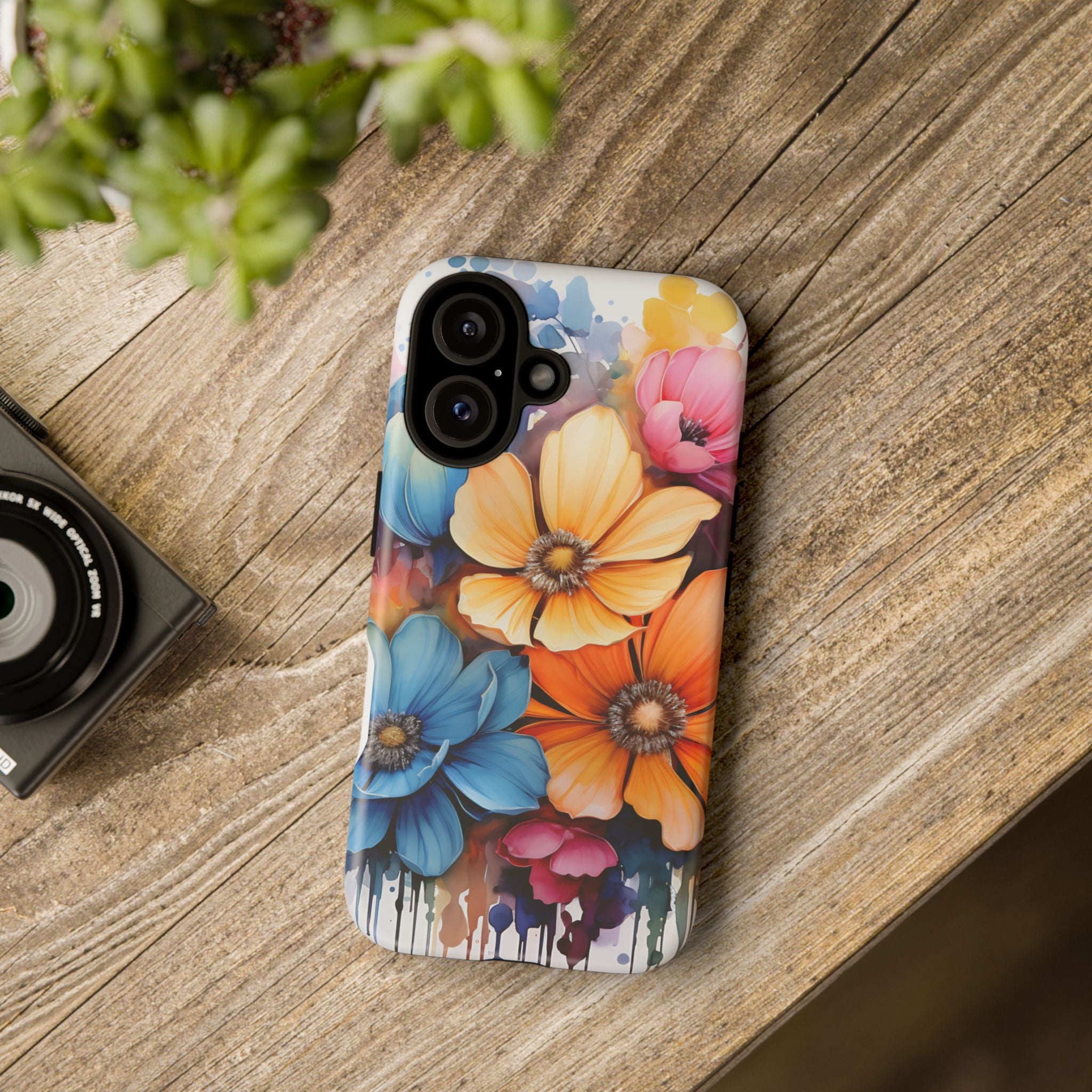 Vibrant Floral Watercolor iPhone Case - Hexagon Stone