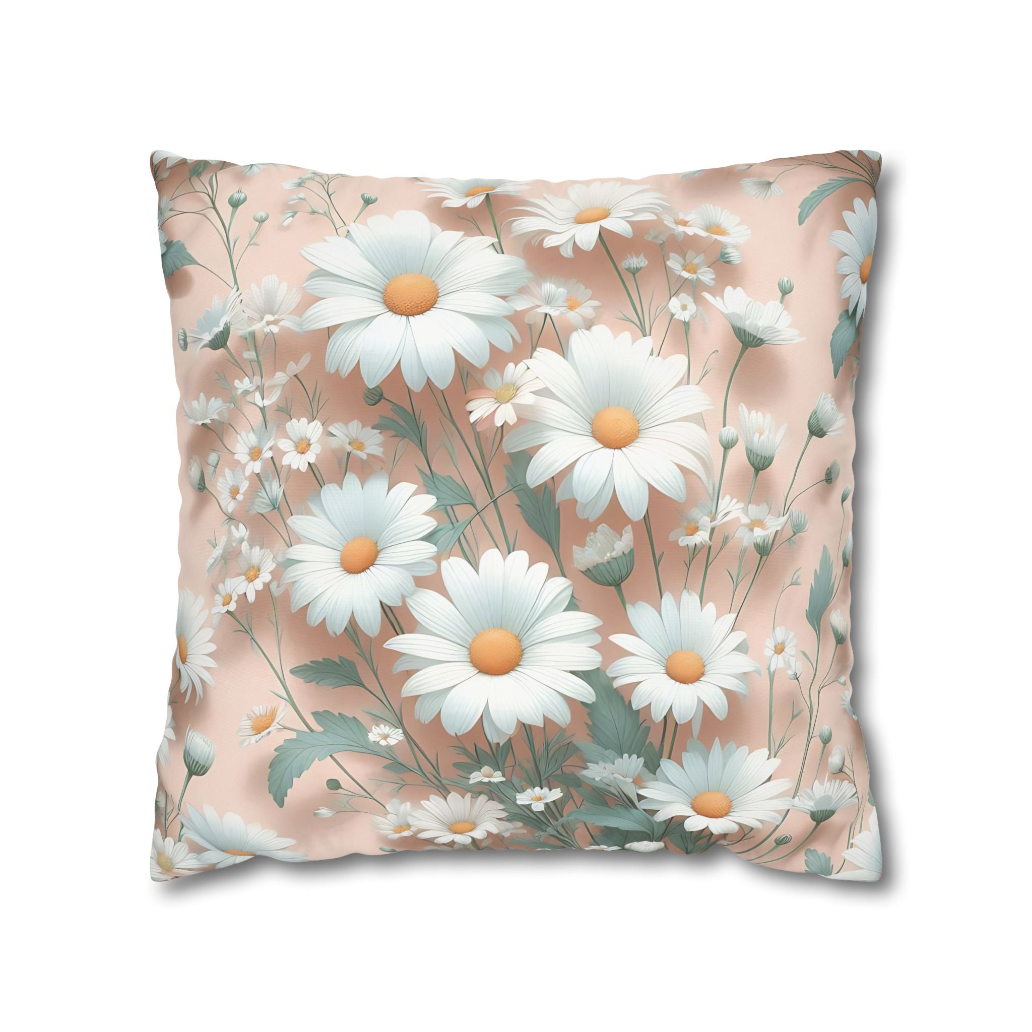 Peach Daisy Pillowcase - Floral Bedding