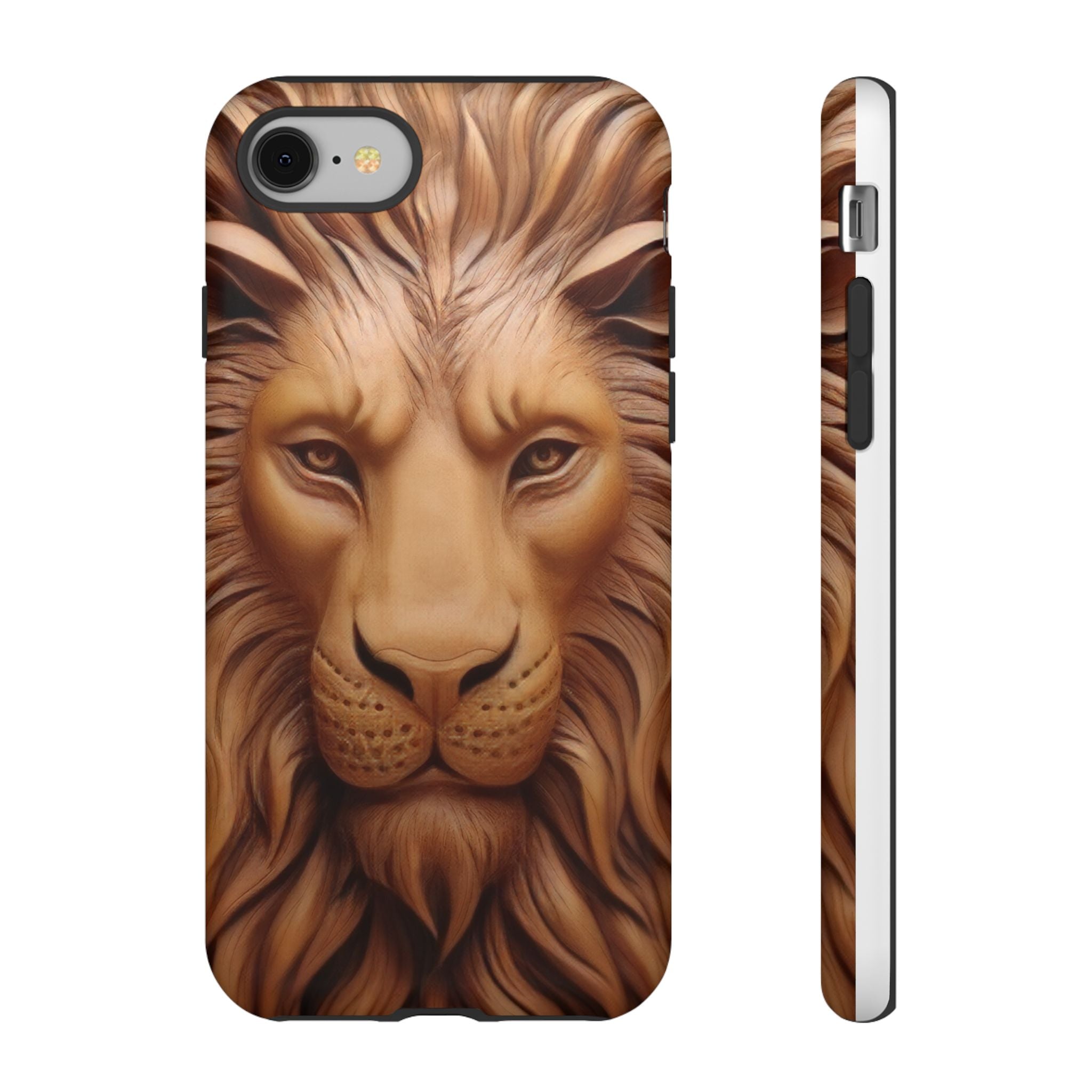 Majestic Lion Head Hexagon Stone iPhone Case