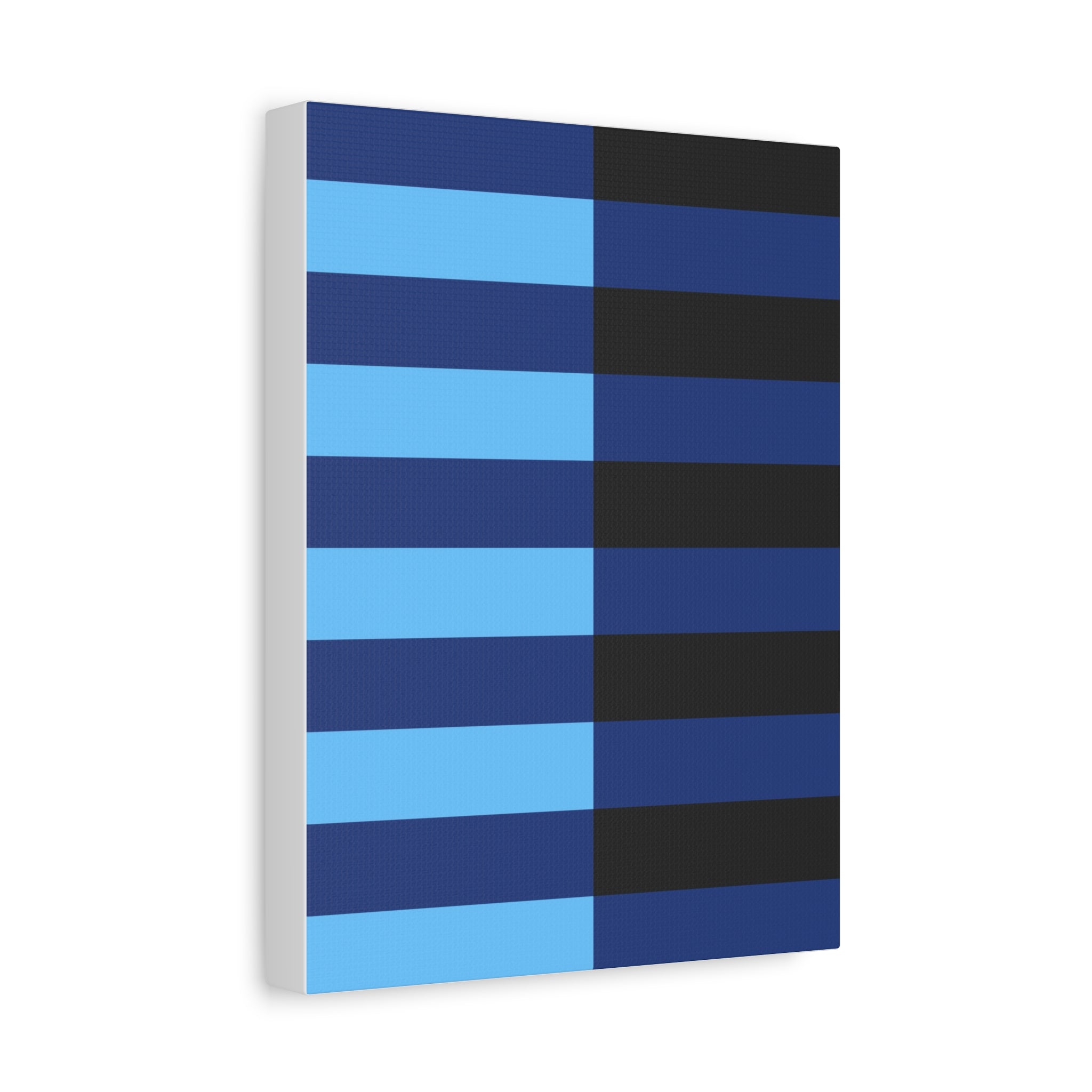 Abstract Blue & Grey Stripe Canvas Art