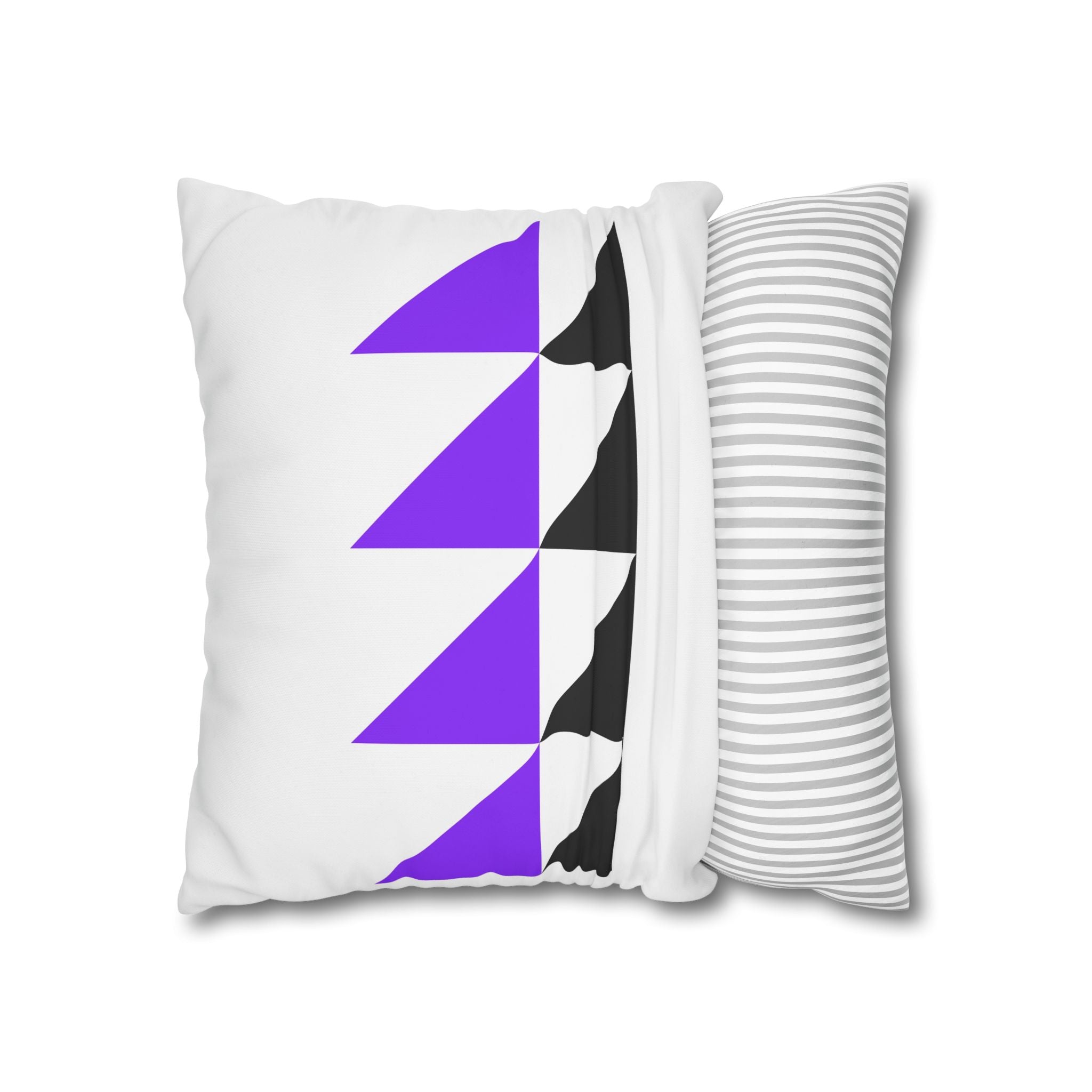 Geometric Triangle Pillowcase - Purple & Black