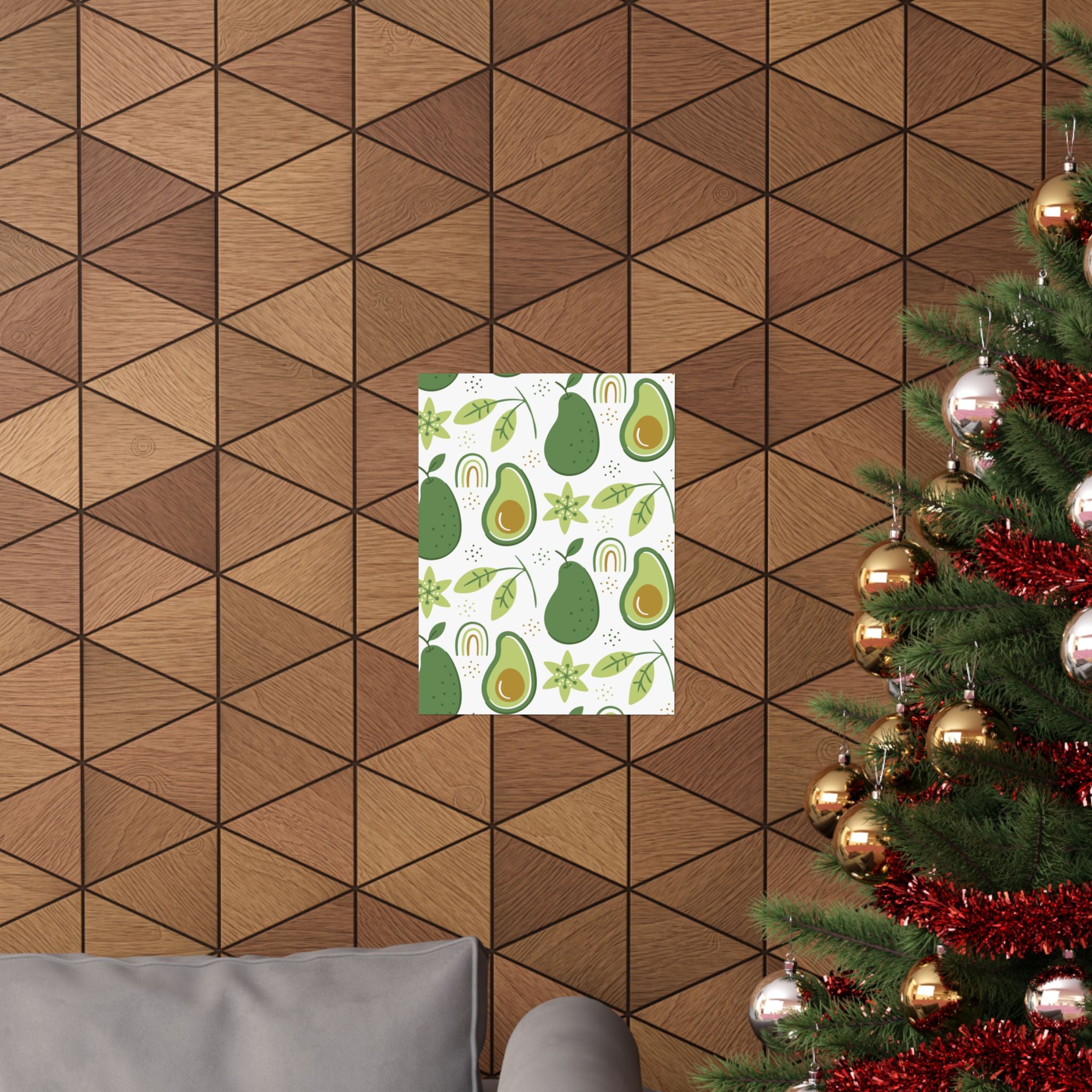 Avocado Floral Pattern Vertical Poster