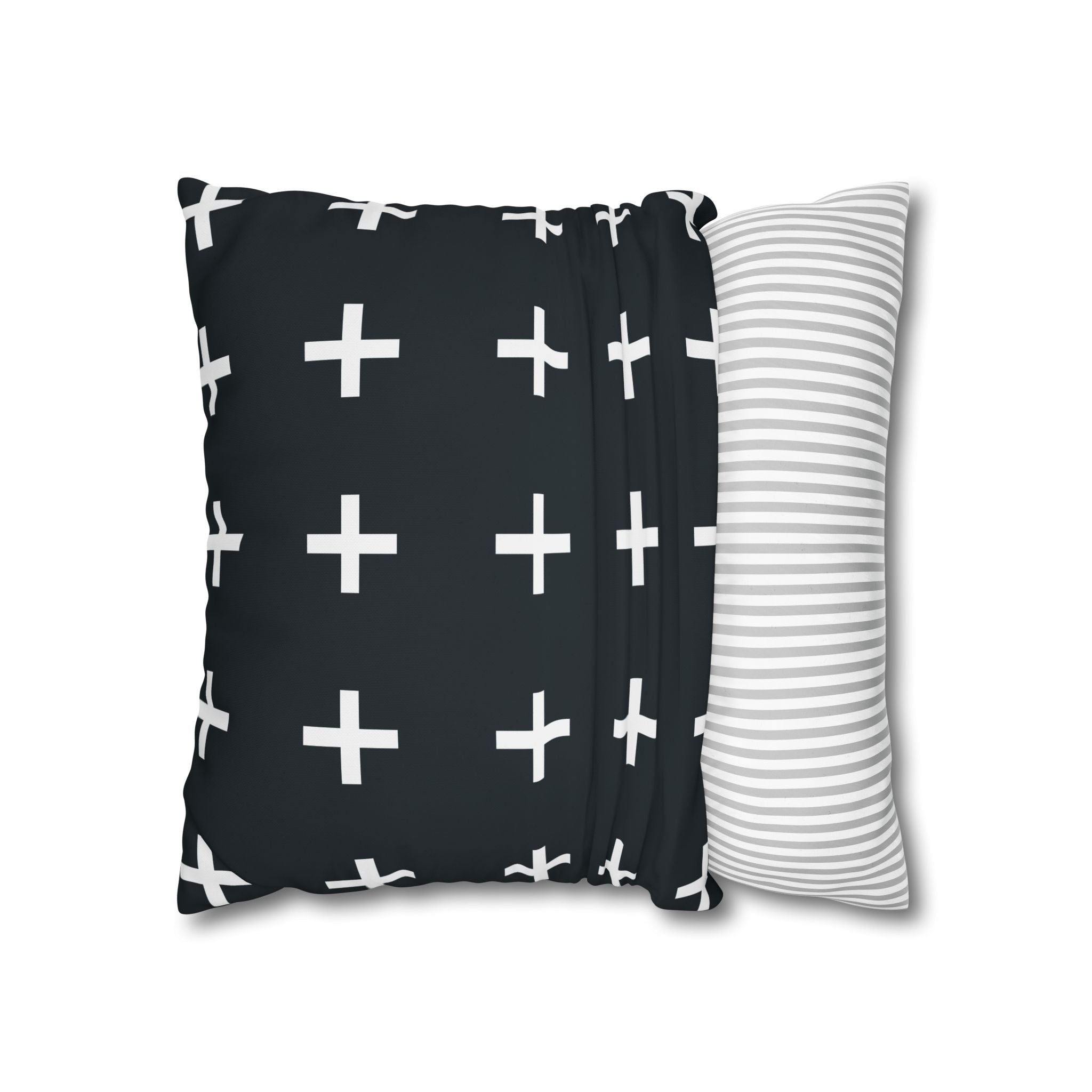 Teal Plus Sign Pillowcase - Geometric Design