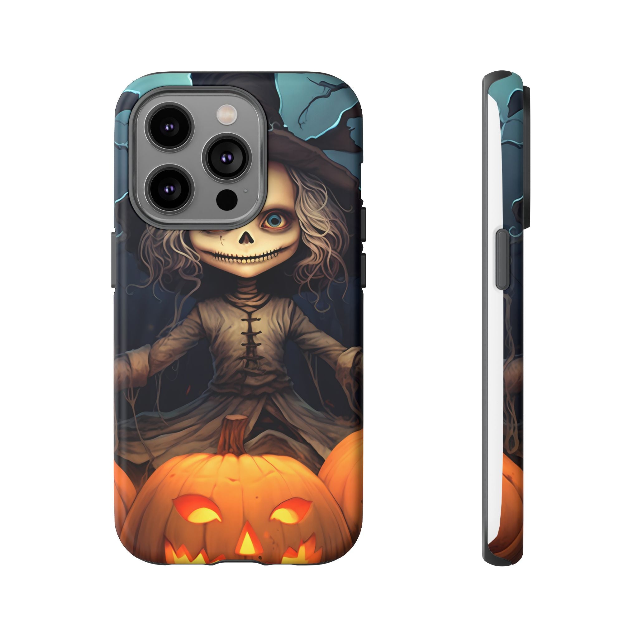 Spooky Skull Girl Halloween iPhone Case - Hexagon Stone