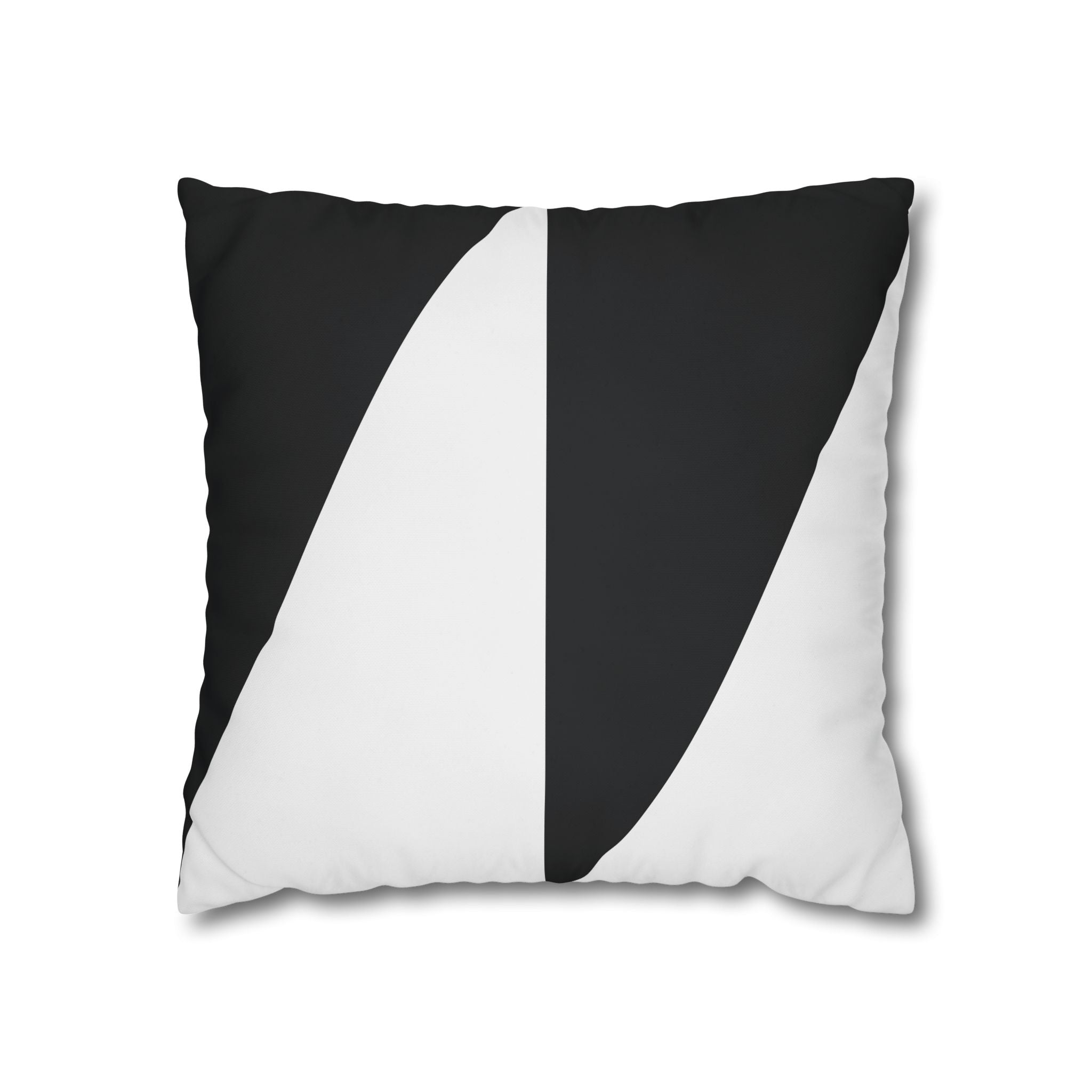 Geometric Triangle Pillowcase - Black & White