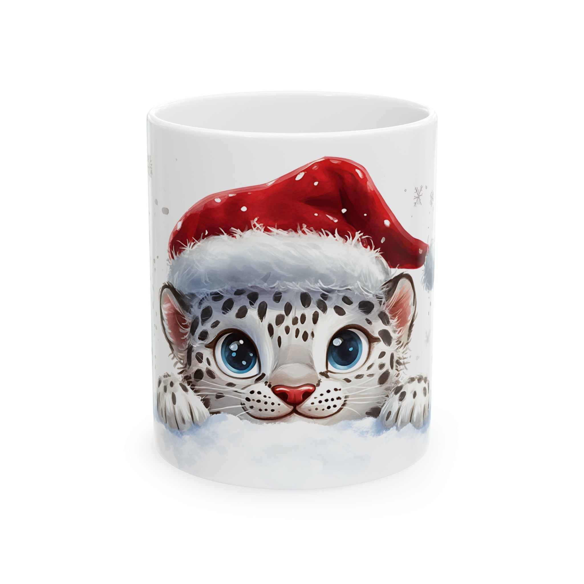 Snow Leopard Cub Santa Mug