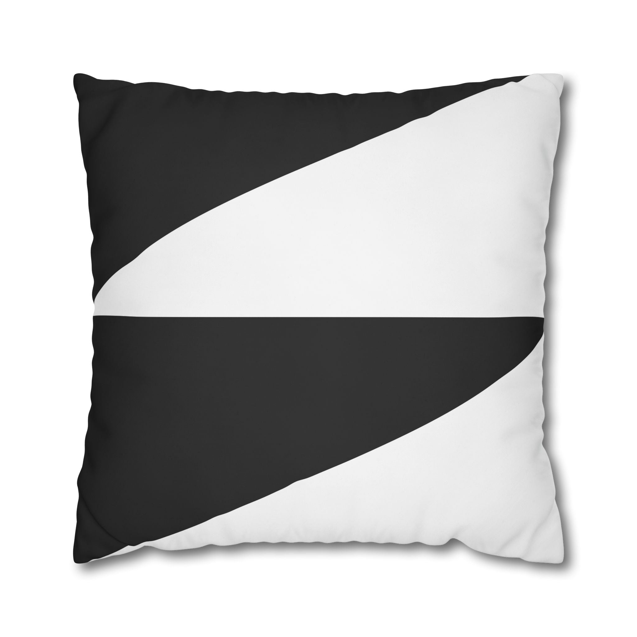 Geometric Triangle Pillowcase - Black & White