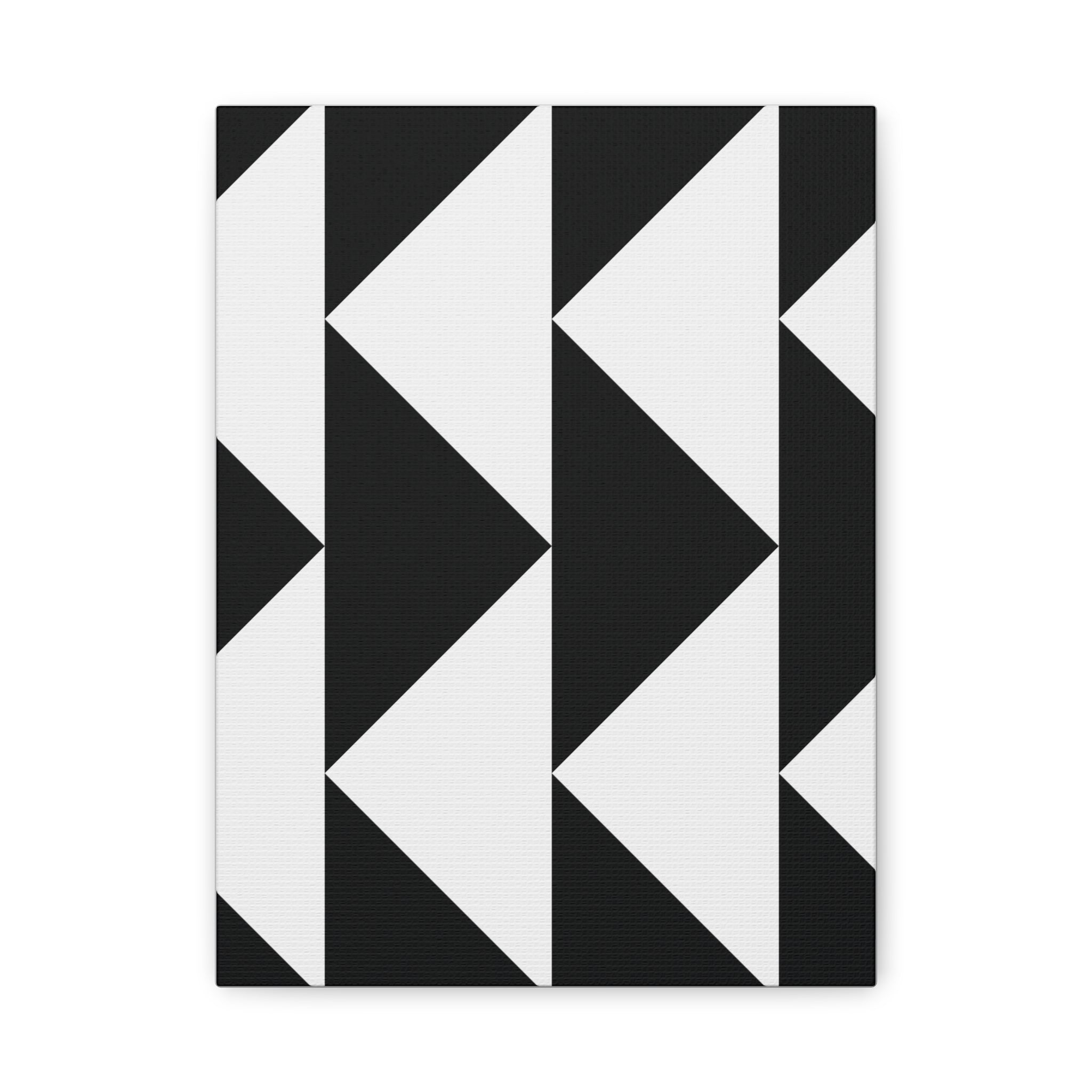 Black & White Triangle Geometric Canvas Art