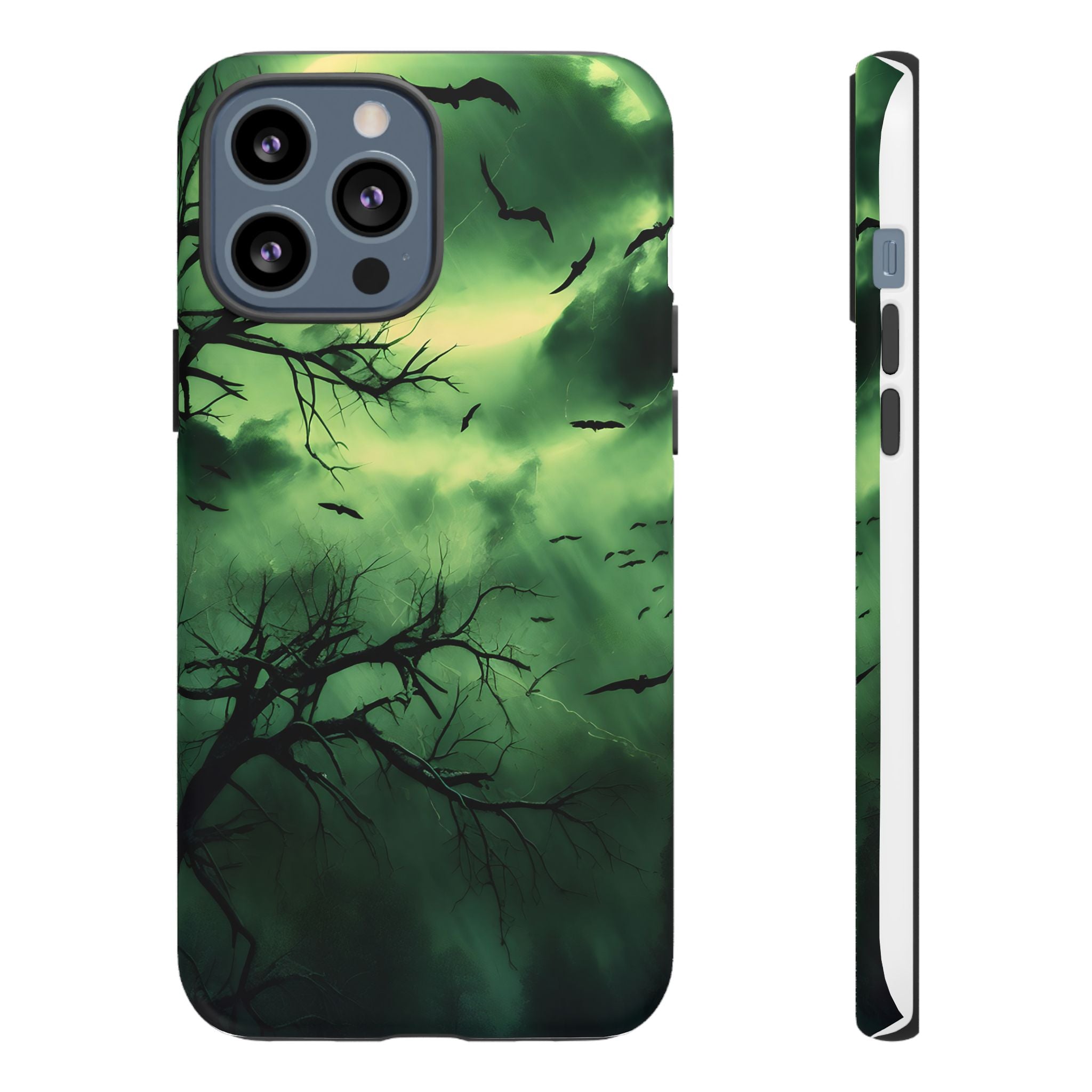 Gothic Green Forest iPhone Case - Hexagon Stone