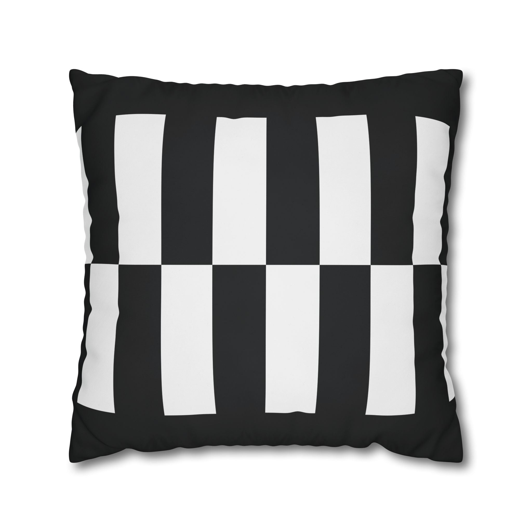 Abstract Checkered Pillowcase - Black & White