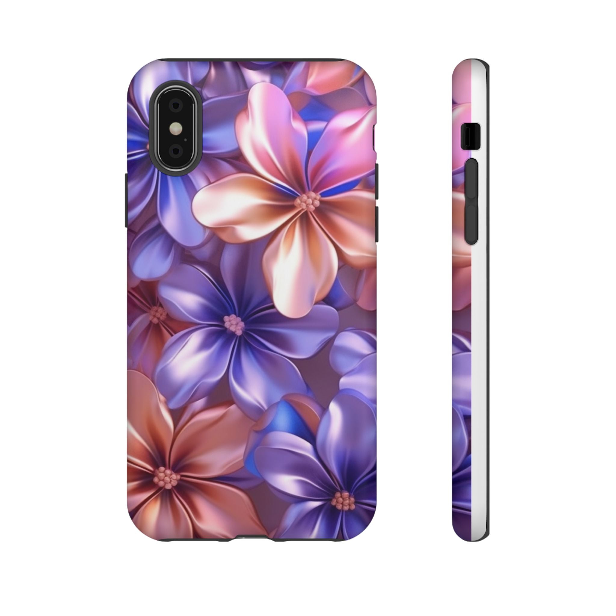 Metallic Flower iPhone Case - Rugged Hexagon Stone