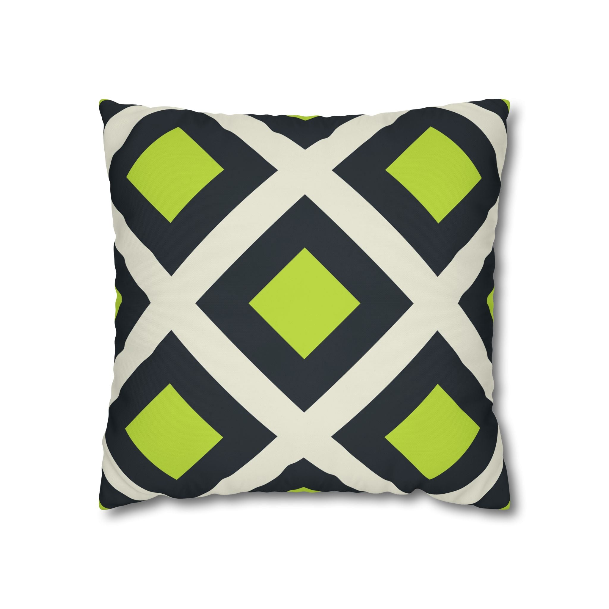 Geometric Teal & Lime Green Pillowcase