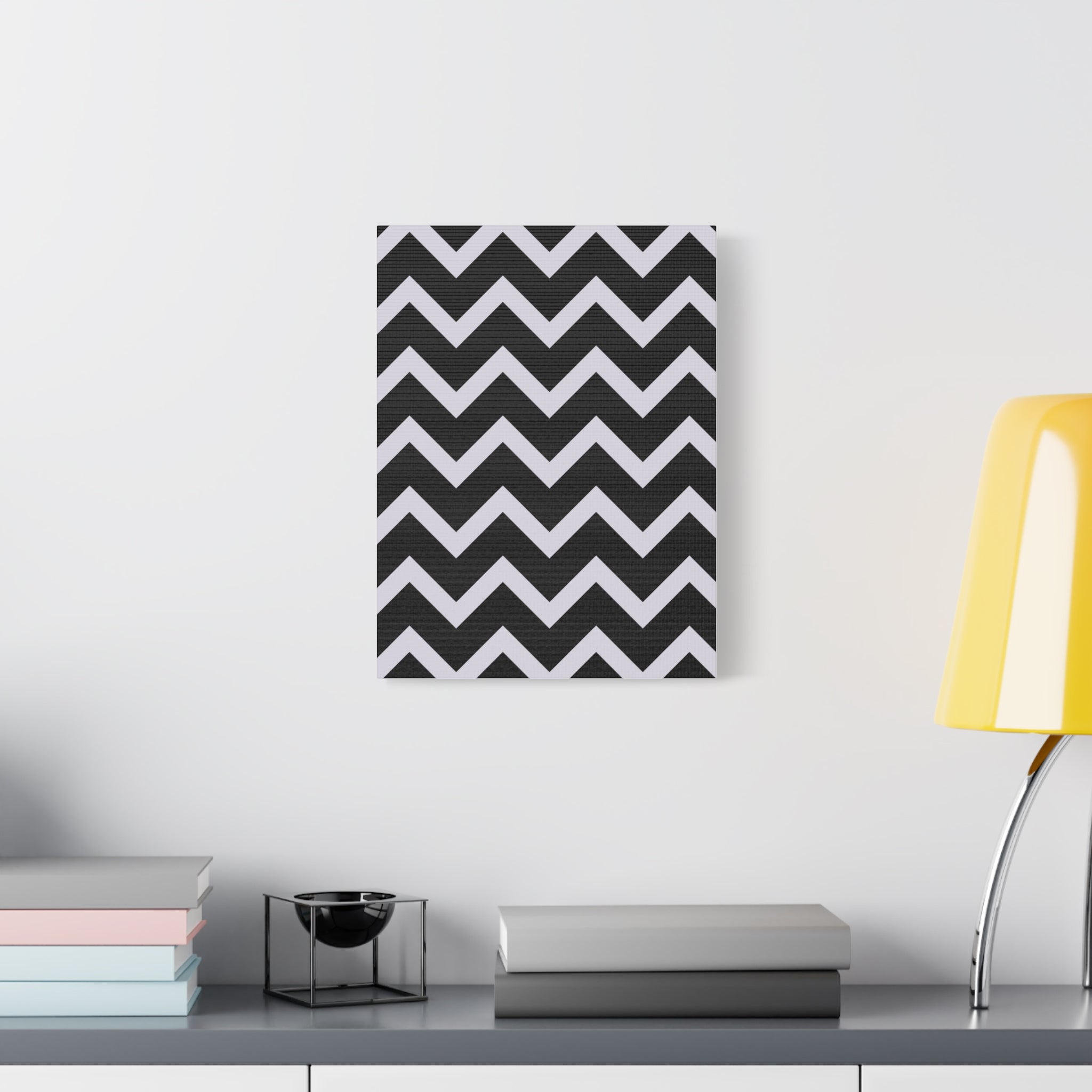 Modern Chevron Zigzag Matte Canvas Art