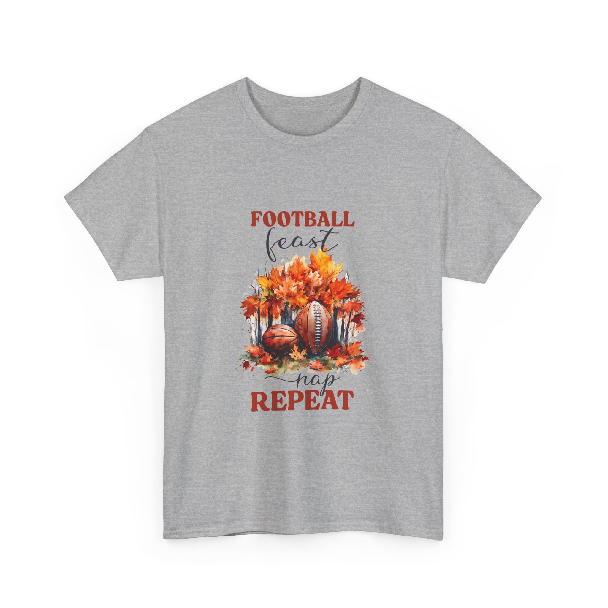 Football Feast Nap Repeat Thanksgiving Tee