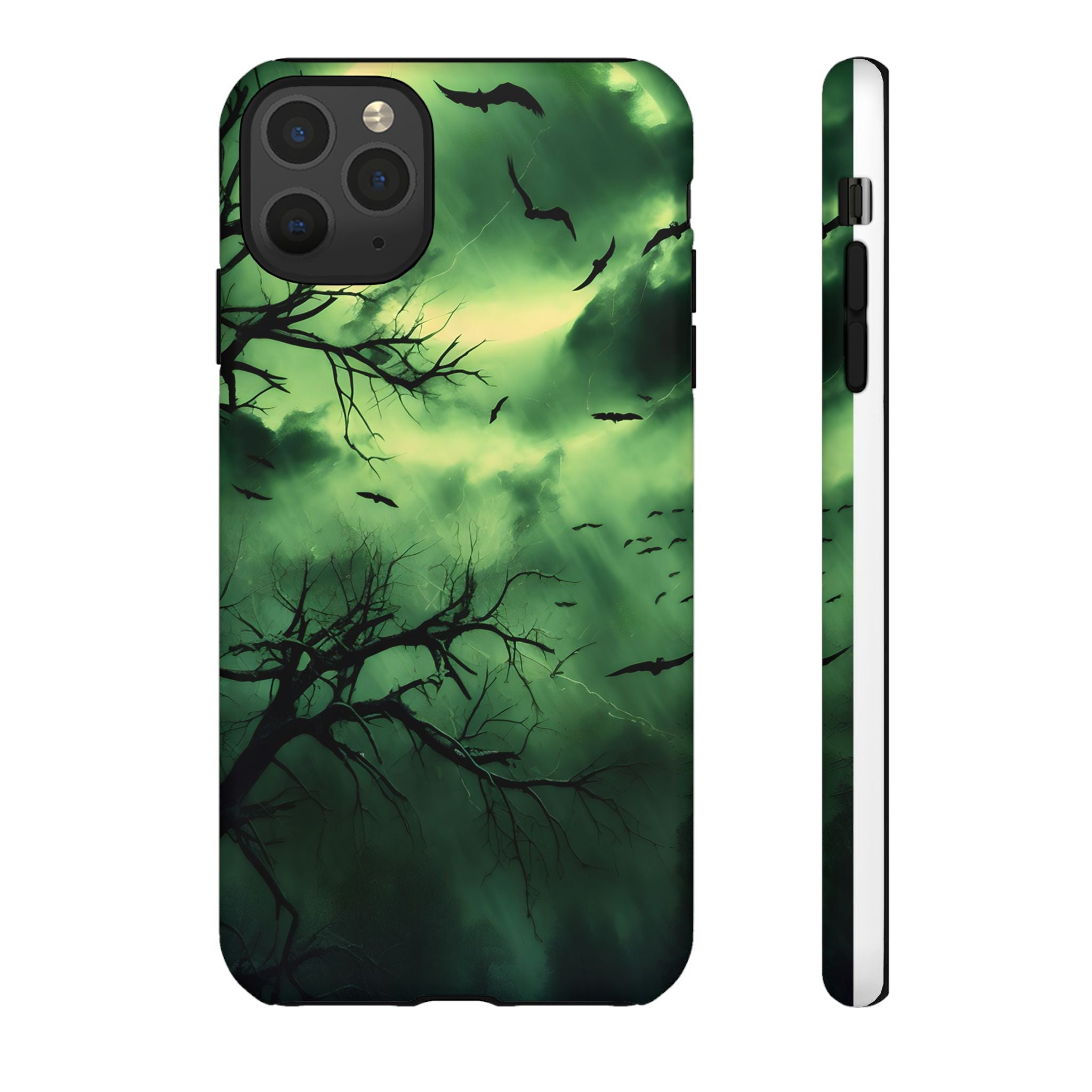 Gothic Green Forest iPhone Case - Hexagon Stone