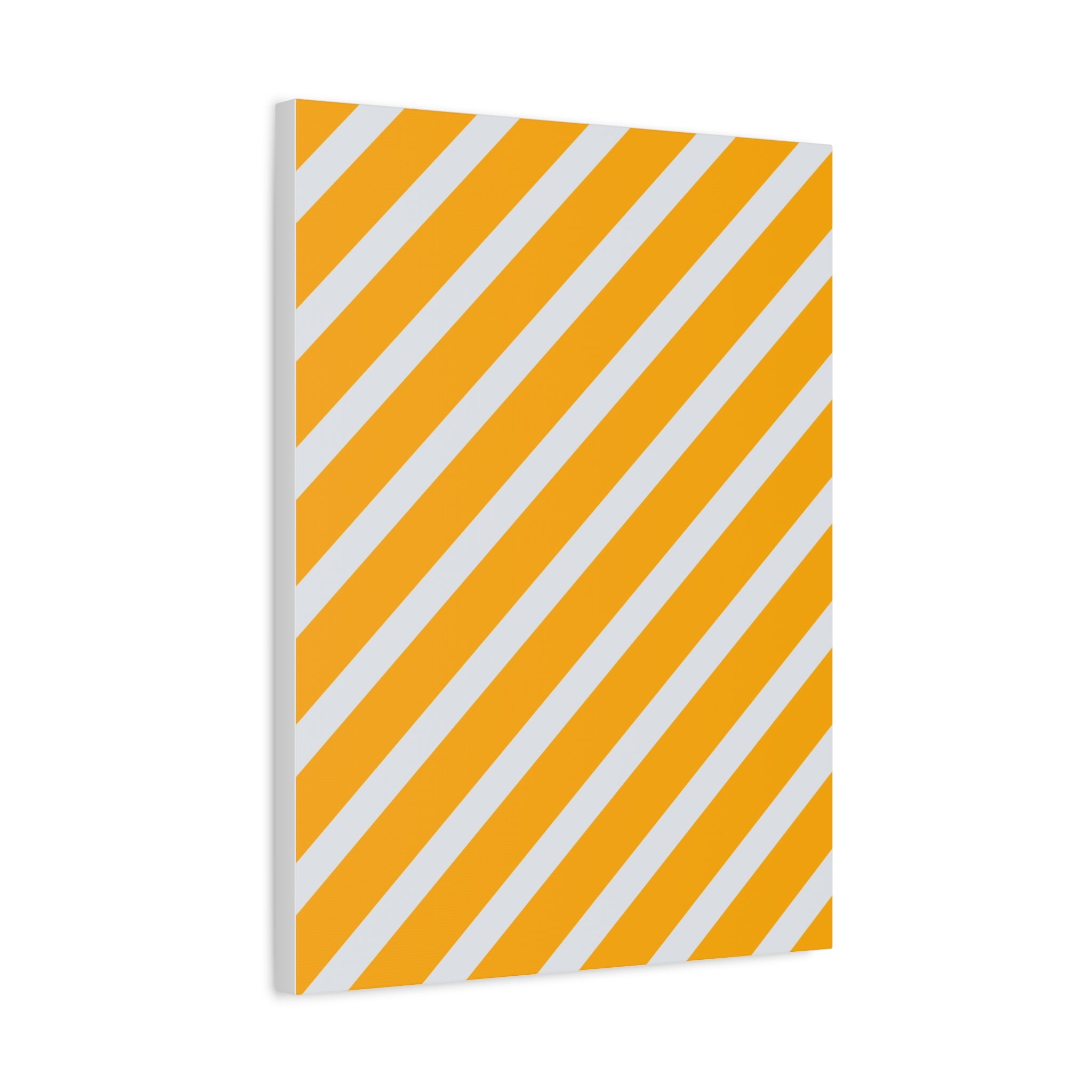 Orange & Gray Diagonal Stripe Canvas Art