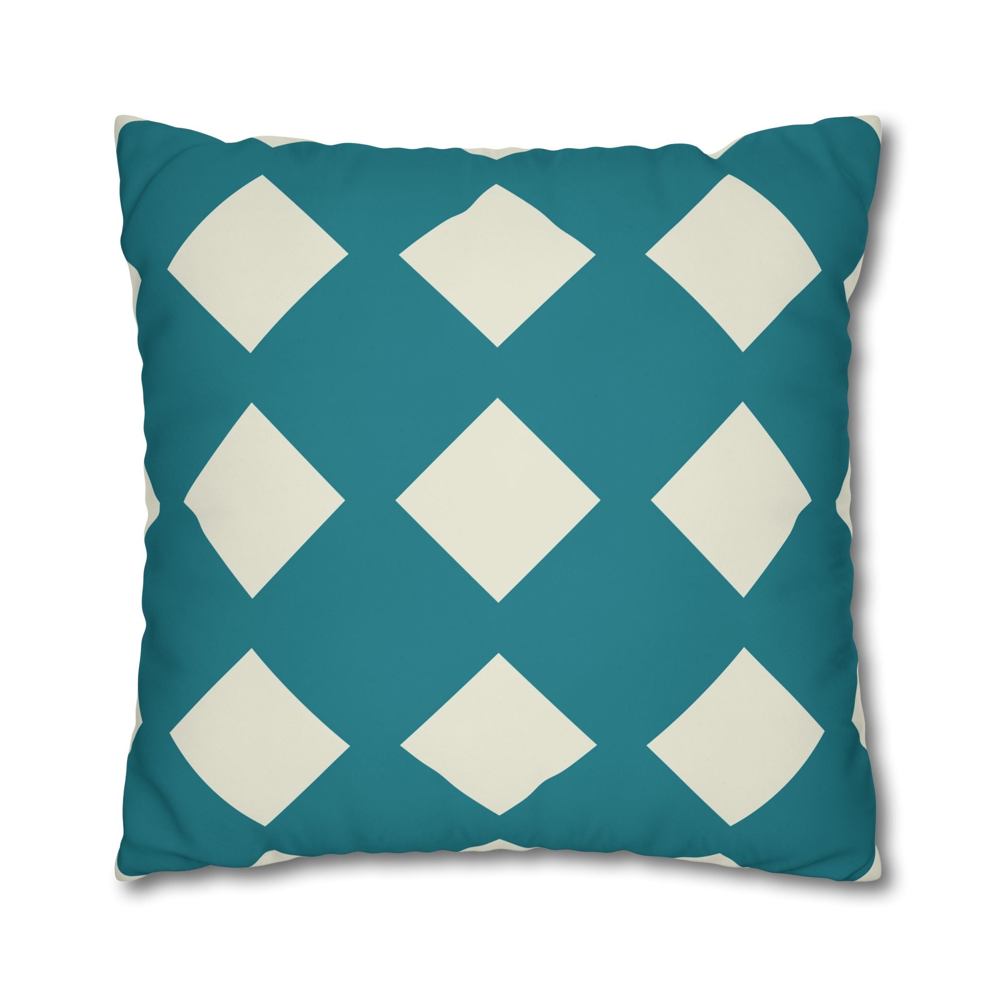 Geometric Teal & Beige Pillowcase