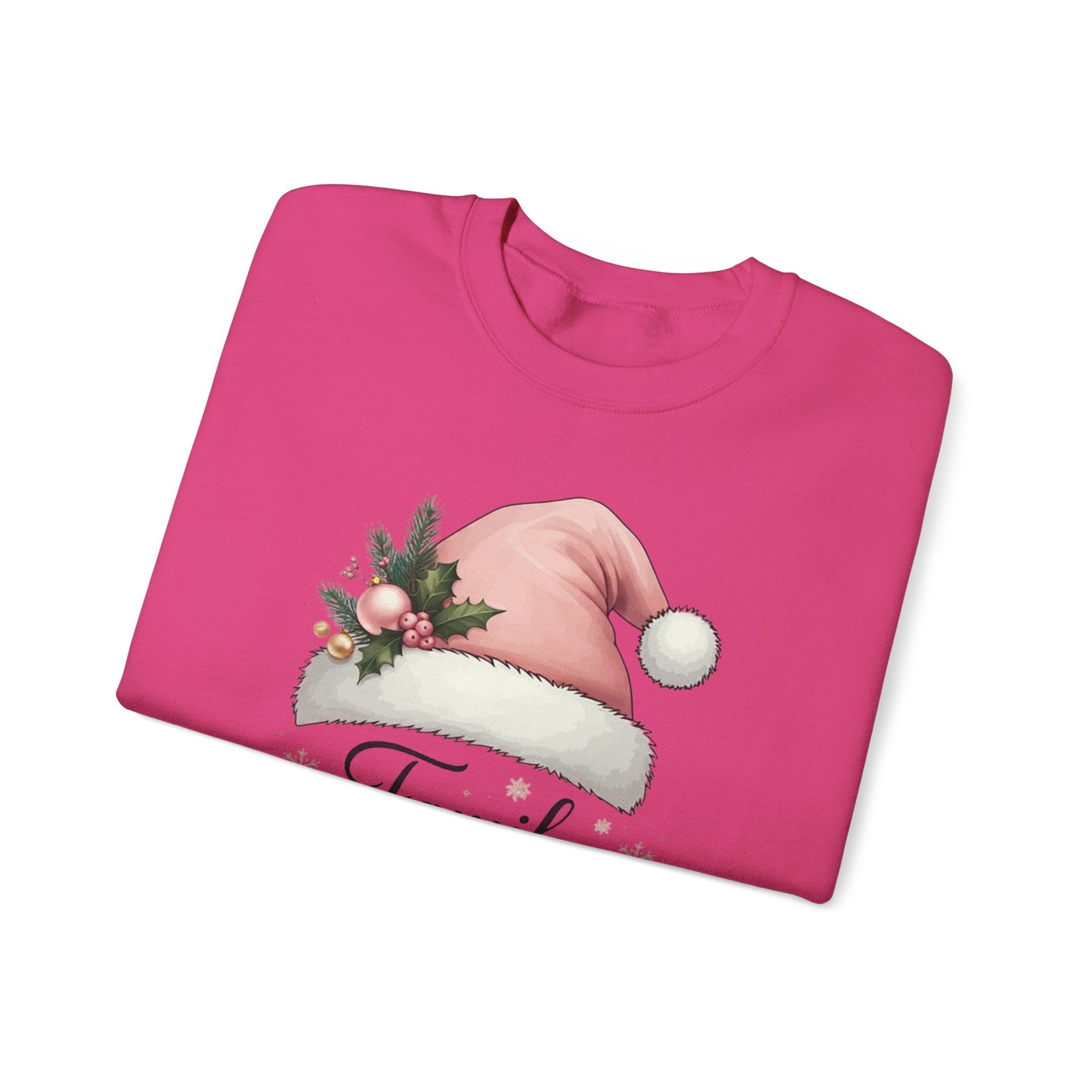 Pink Santa Hat Family Christmas 2024 Sweatshirt