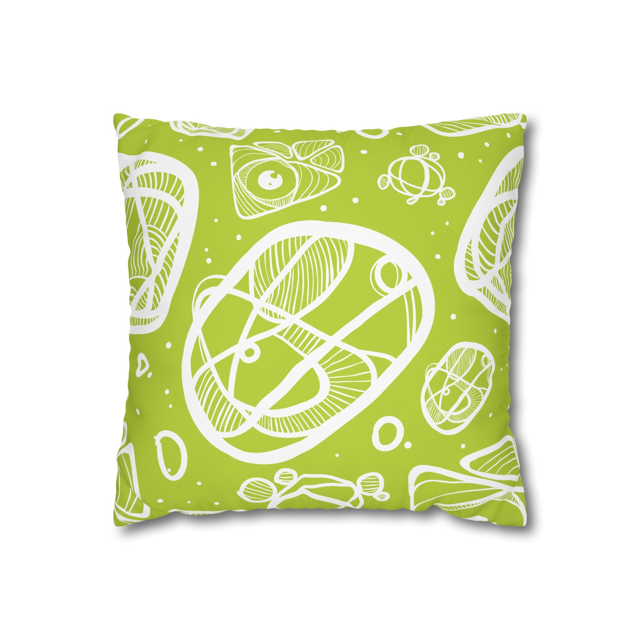 Lime Green Abstract Art Pillowcase