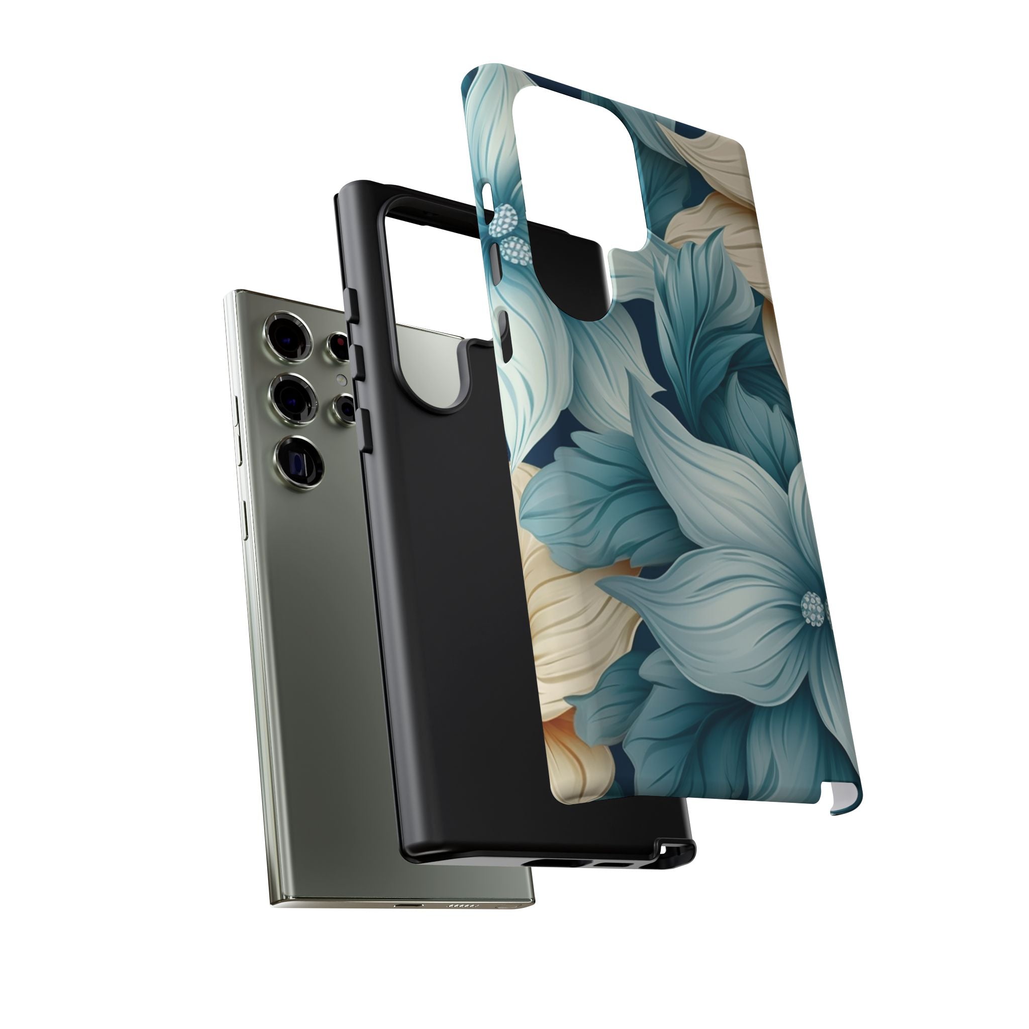 Teal Floral Samsung Phone Case