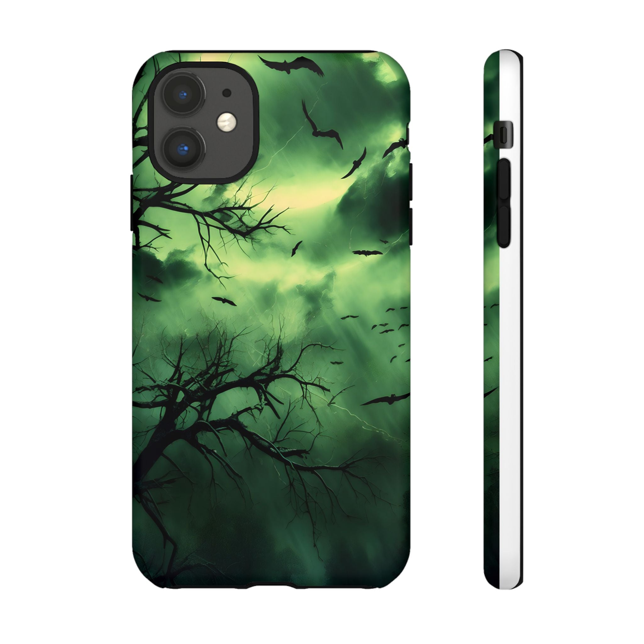 Gothic Green Forest iPhone Case - Hexagon Stone