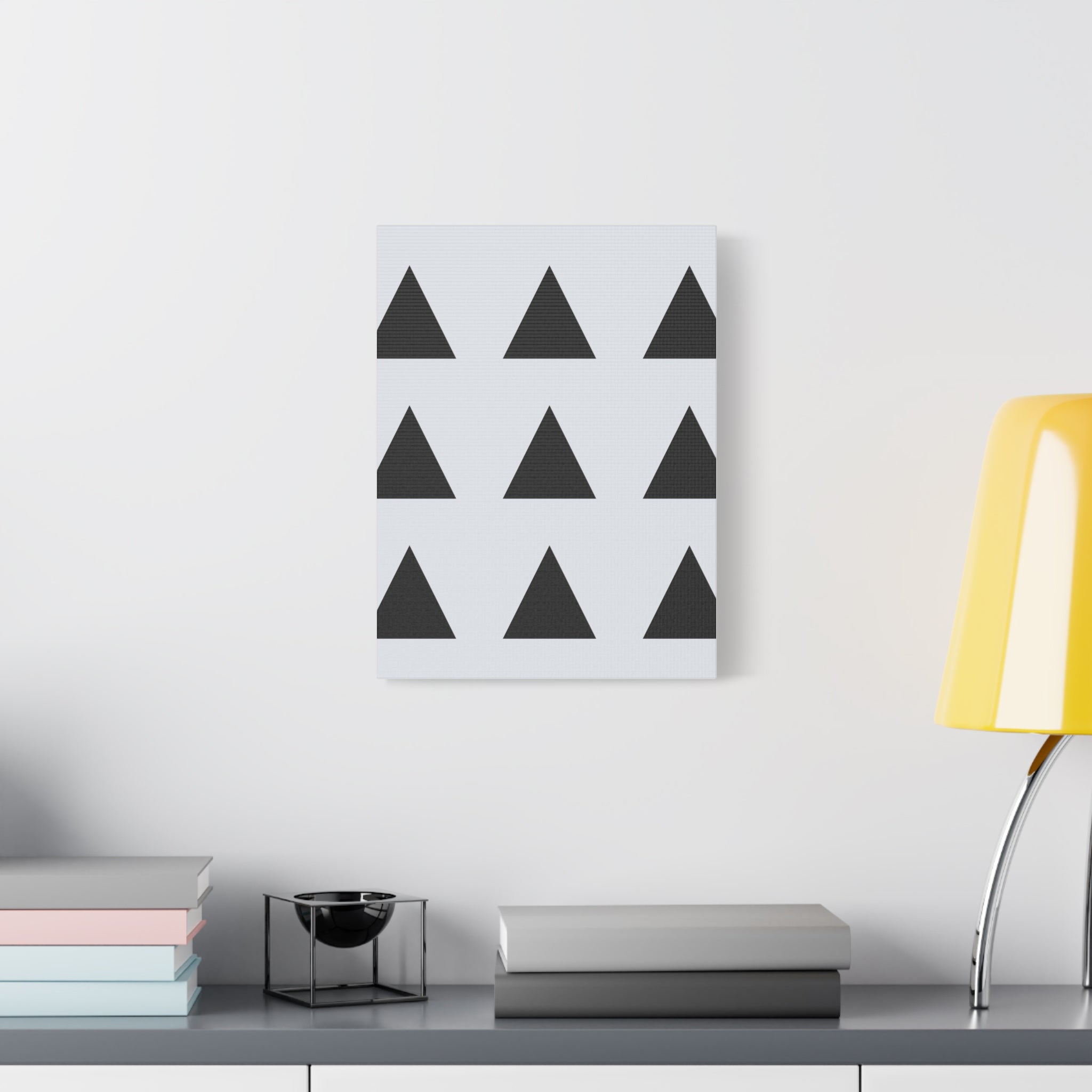 Geometric Black Triangle Canvas Art