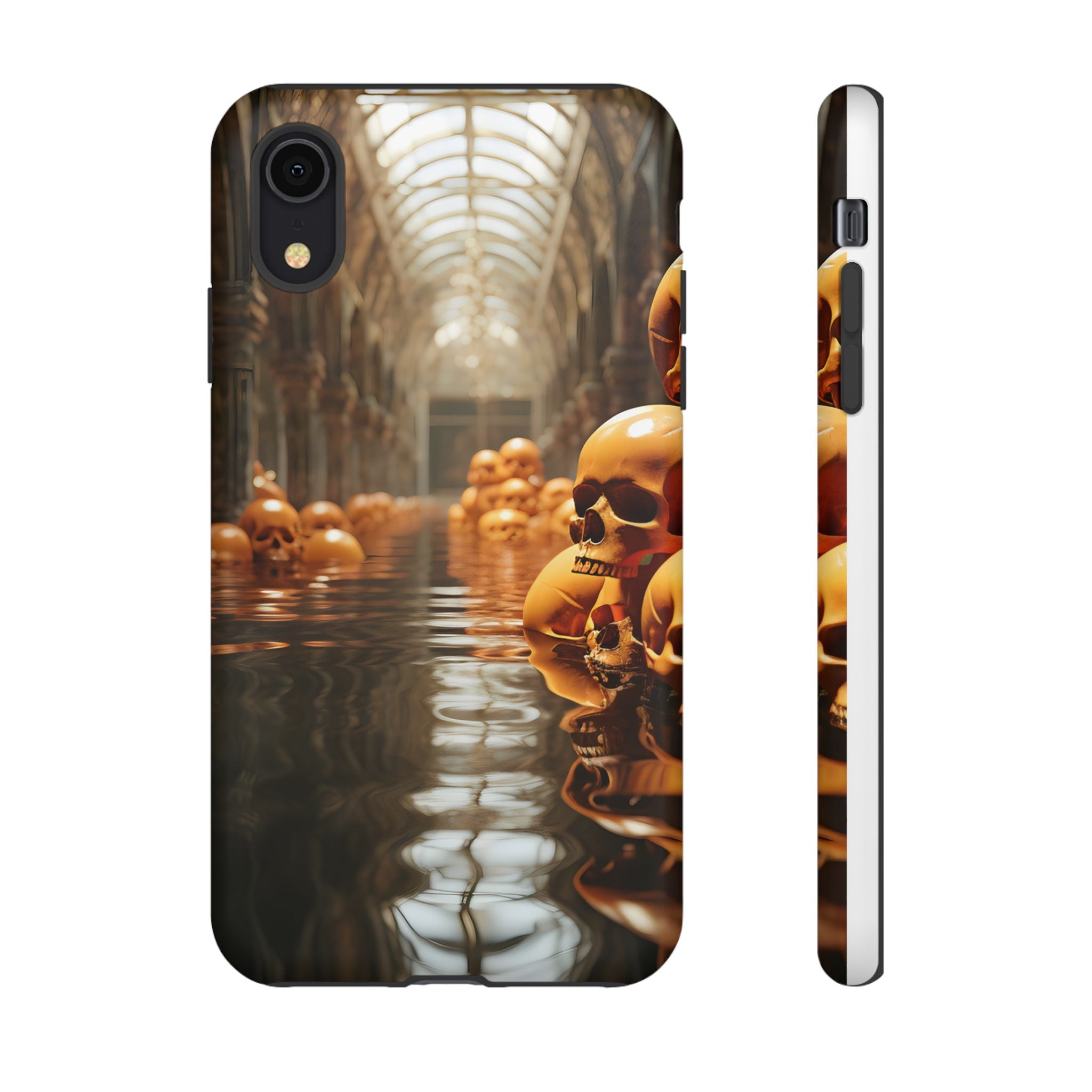 Gothic Skull Water Hexagon iPhone Case