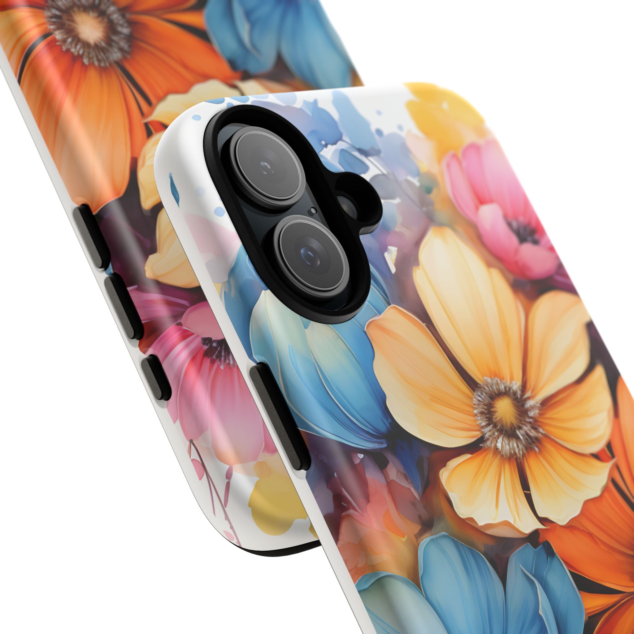 Vibrant Floral Watercolor iPhone Case - Hexagon Stone