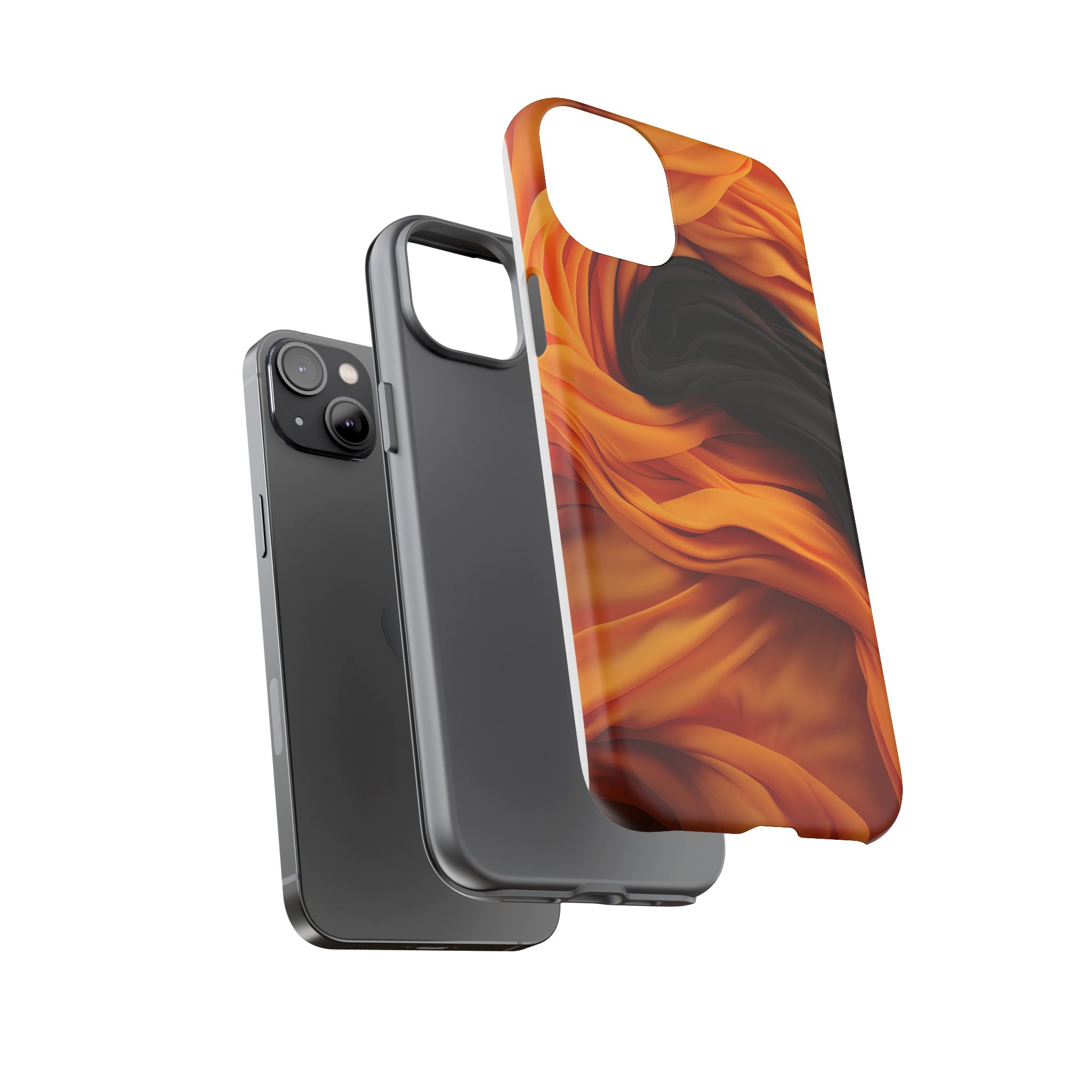 Abstract Orange & Gray Hexagon Stone iPhone Case