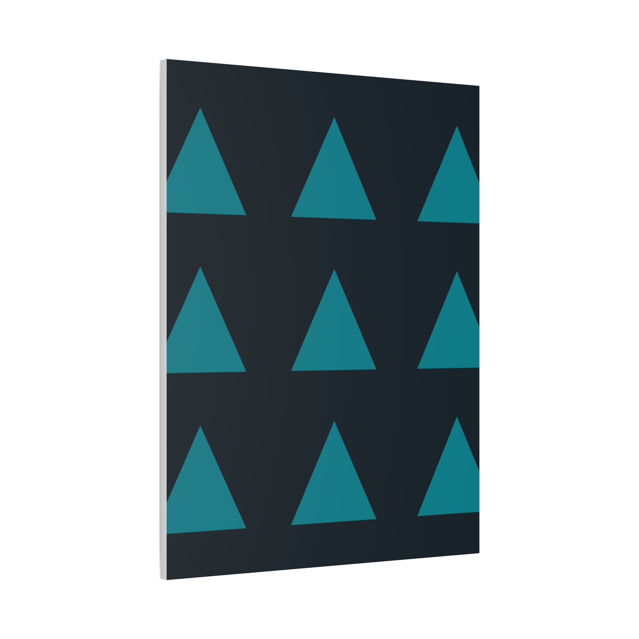 Teal Geometric Triangle Canvas Art