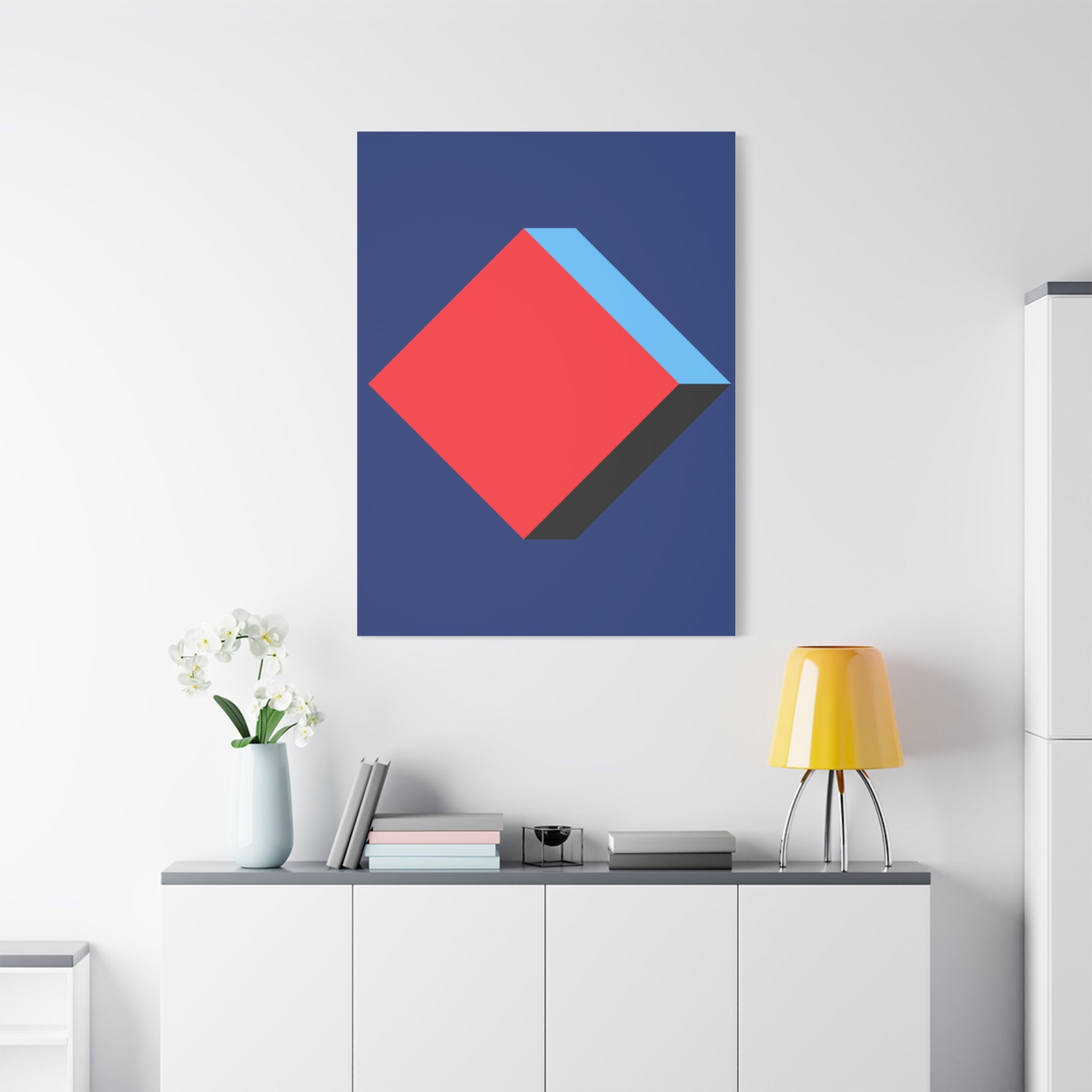 Geometric Cube Diamond Canvas Art