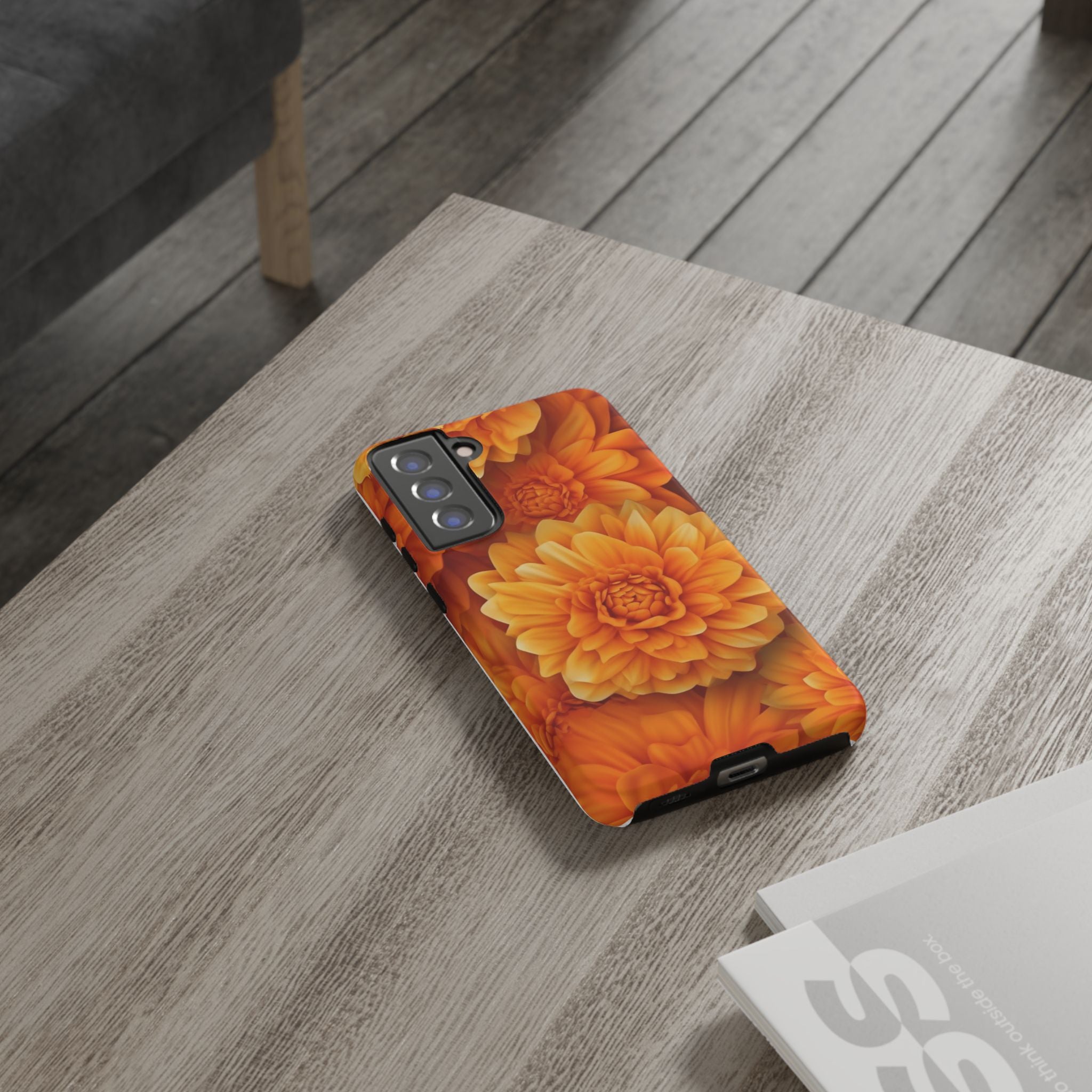 Orange Dahlia Bloom Samsung Case