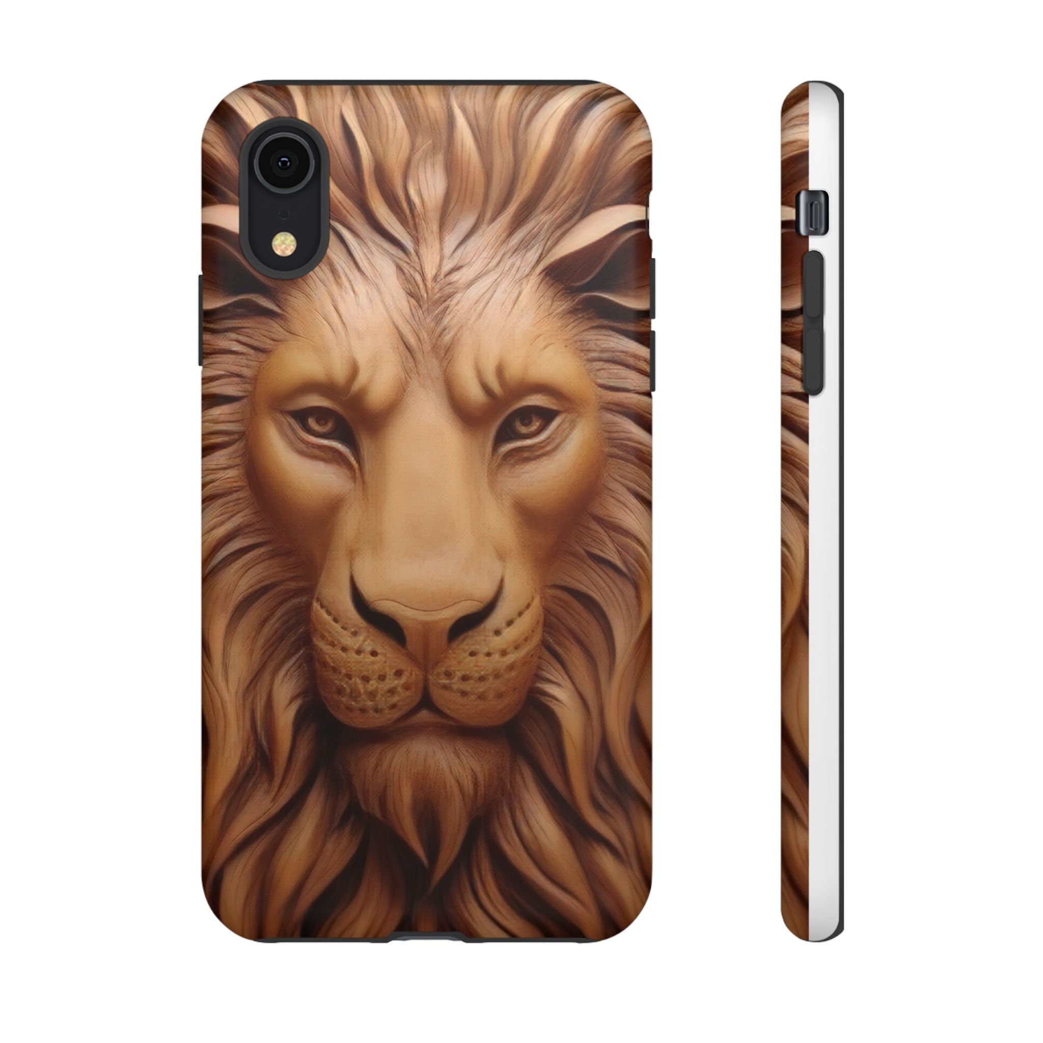 Majestic Lion Head Hexagon Stone iPhone Case