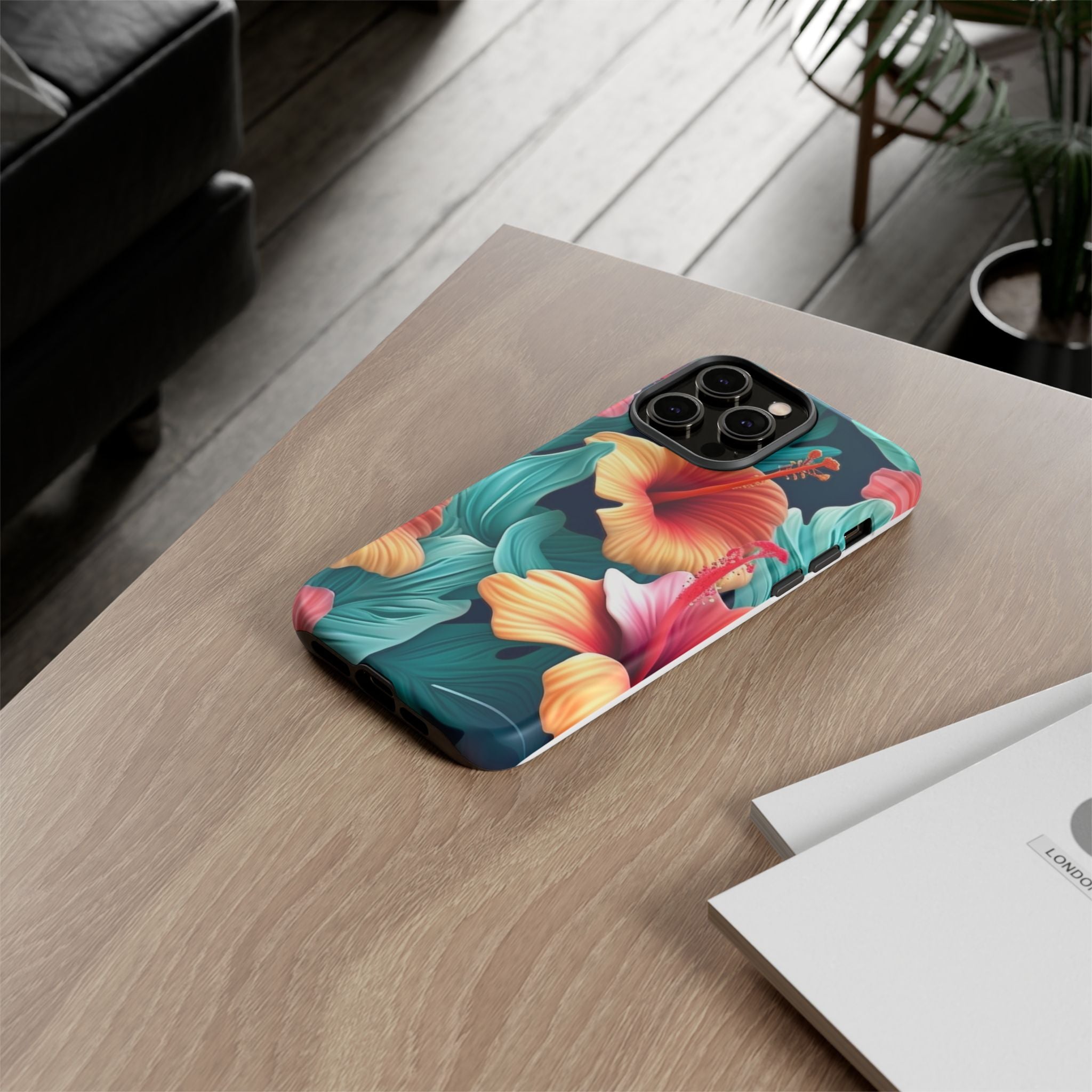 Tropical Hibiscus Hexagon iPhone Case