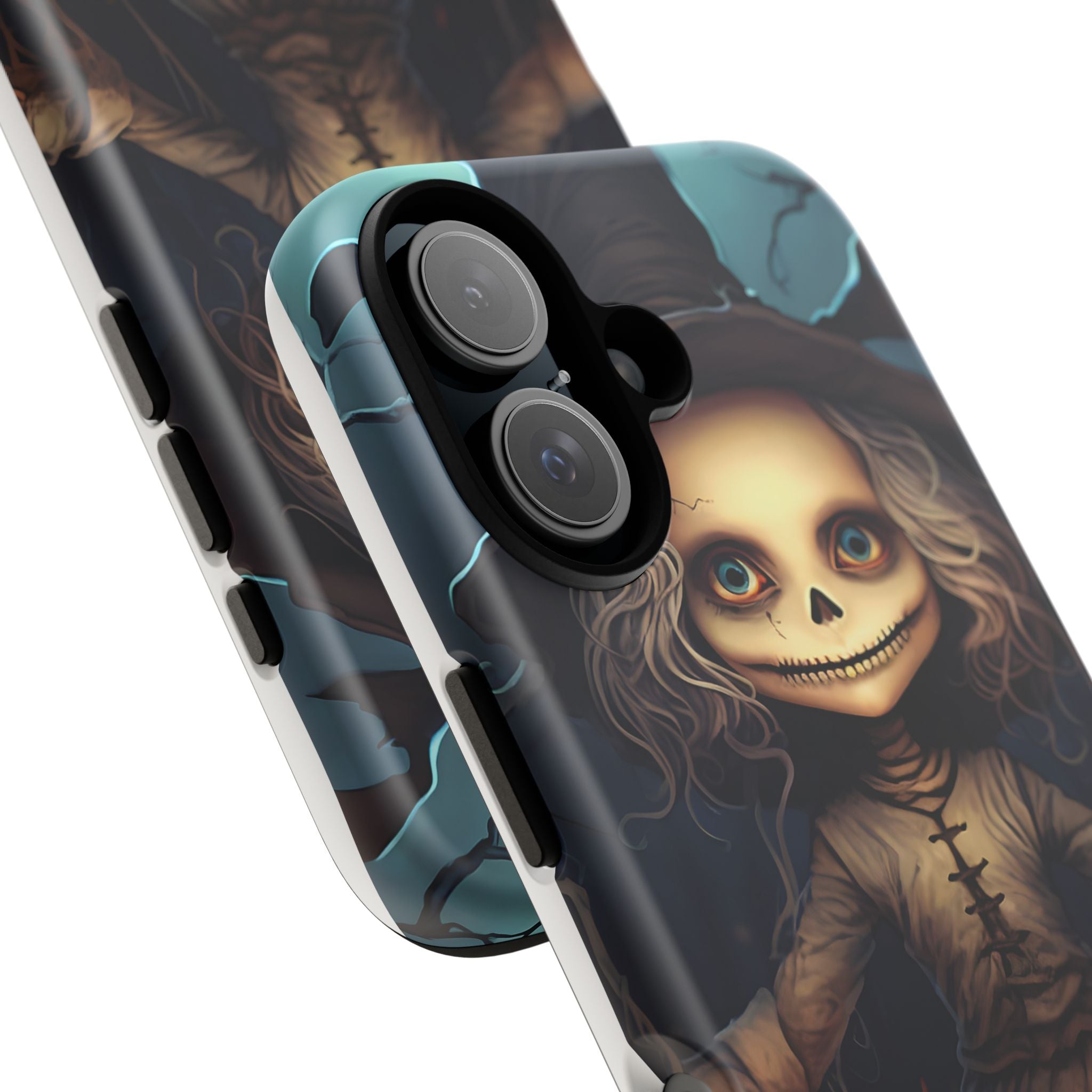 Spooky Skull Girl Halloween iPhone Case - Hexagon Stone