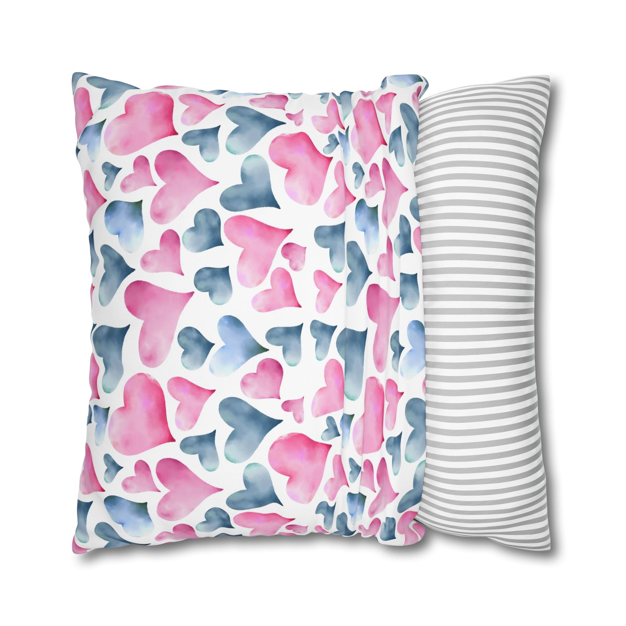 Watercolor Heart Pillowcase - Soft & Romantic